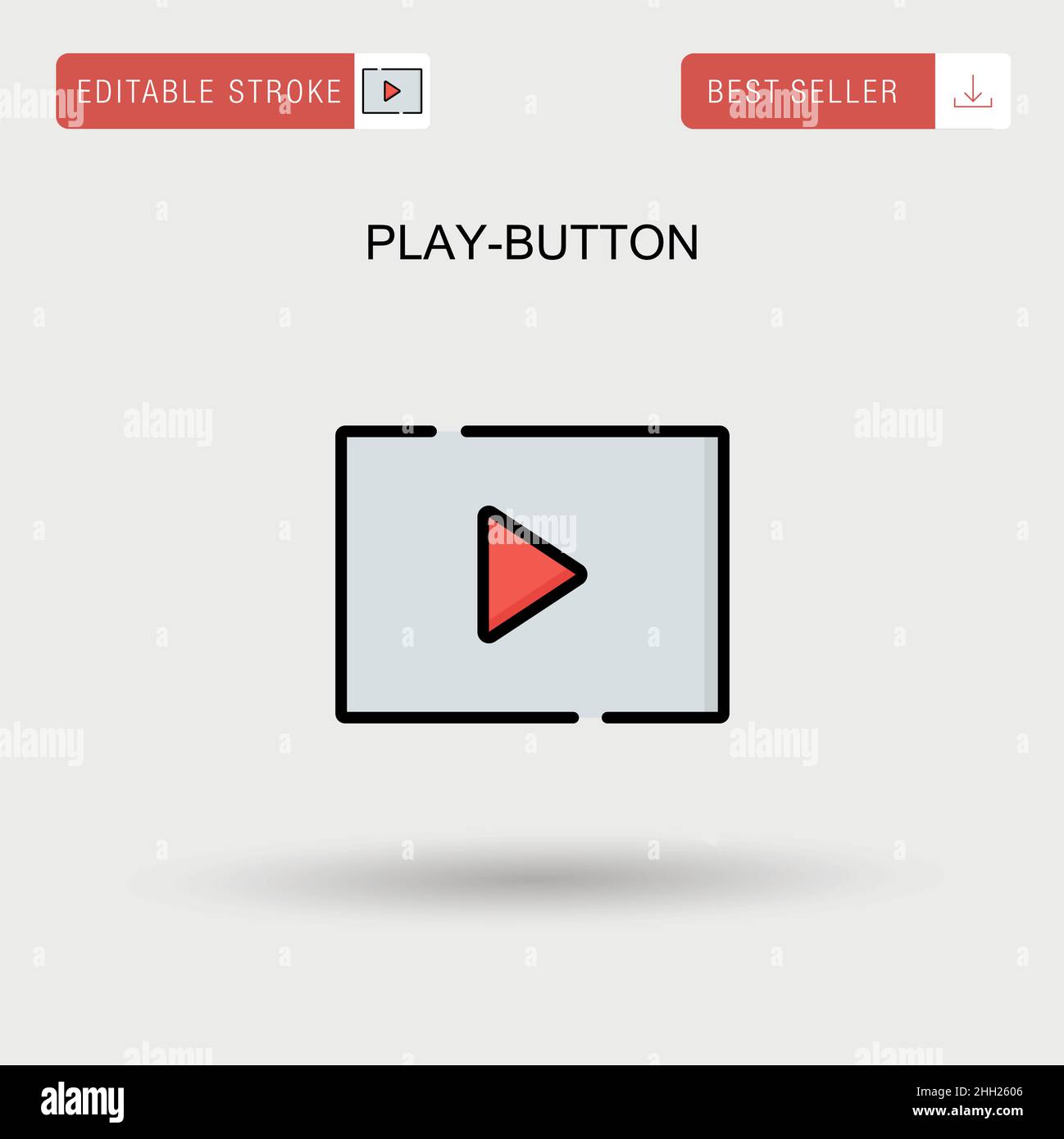 Play-button Simple vector icon. Stock Vector
