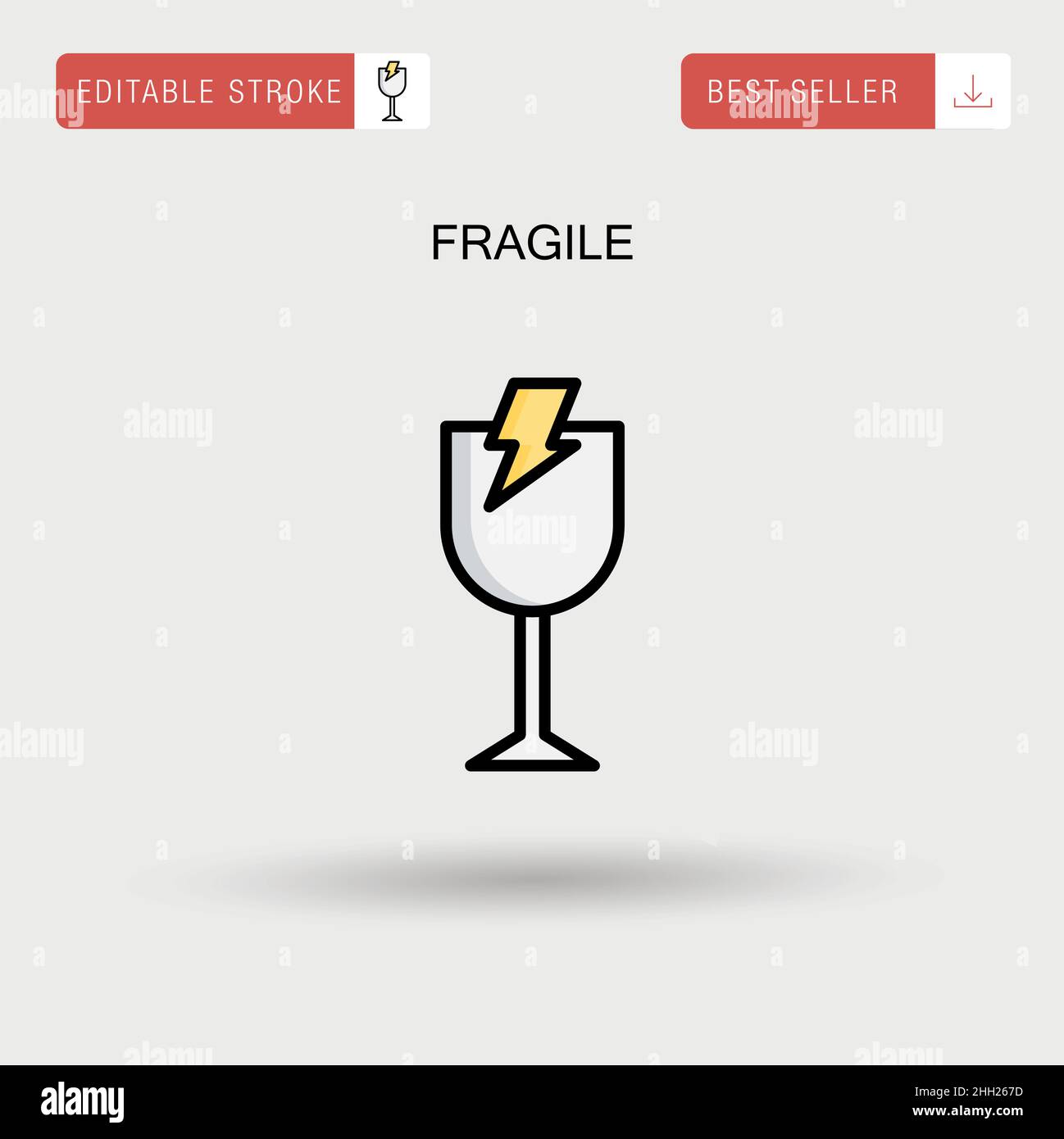 Fragile Simple vector icon. Stock Vector