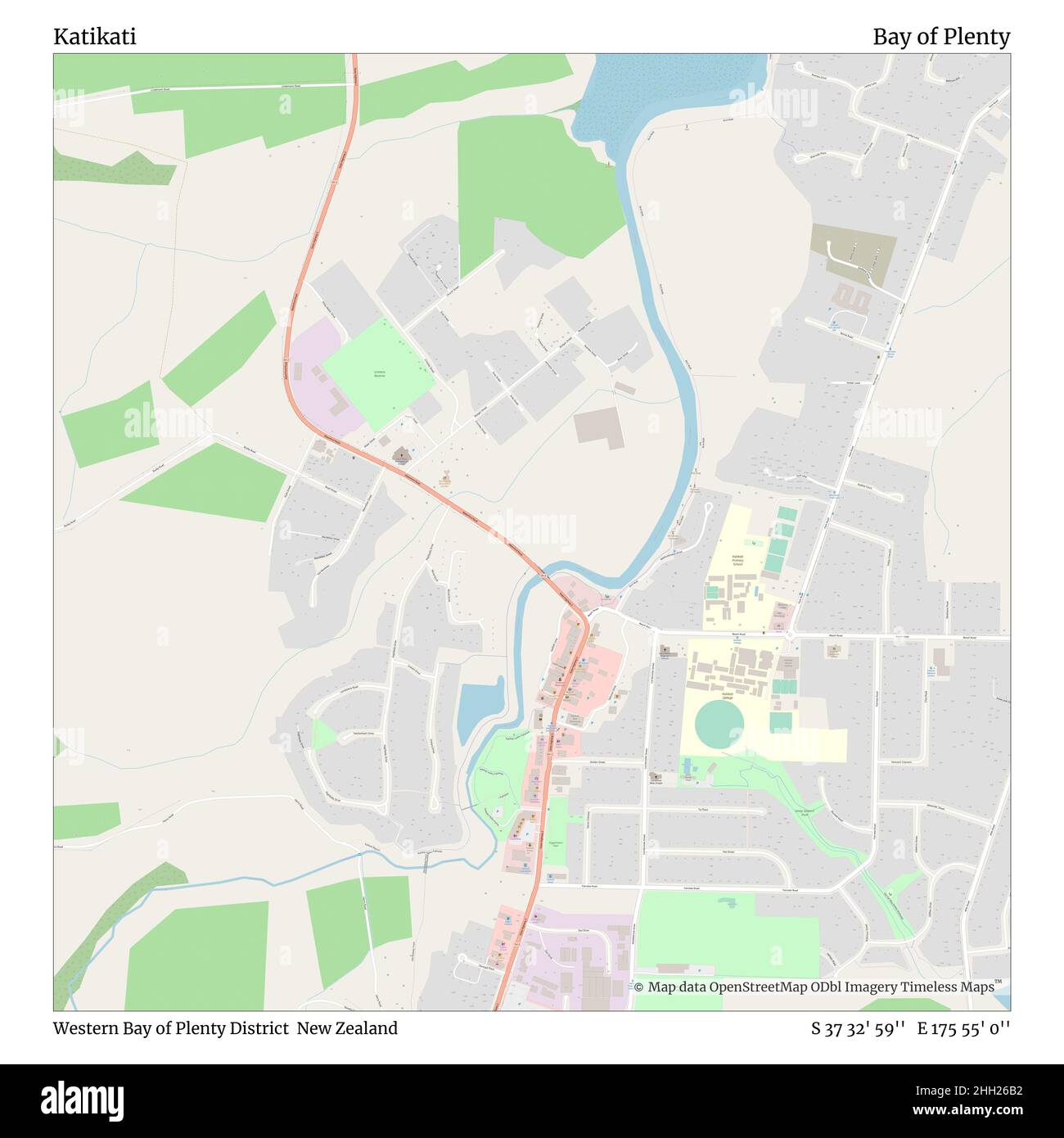 Katikati New Zealand Map Katikati, Western Bay Of Plenty District, New Zealand, Bay Of Plenty, S 37  32' 59'', E 175 55' 0'', Map, Timeless Map Published In 2021. Travelers,  Explorers And Adventurers Like Florence Nightingale,