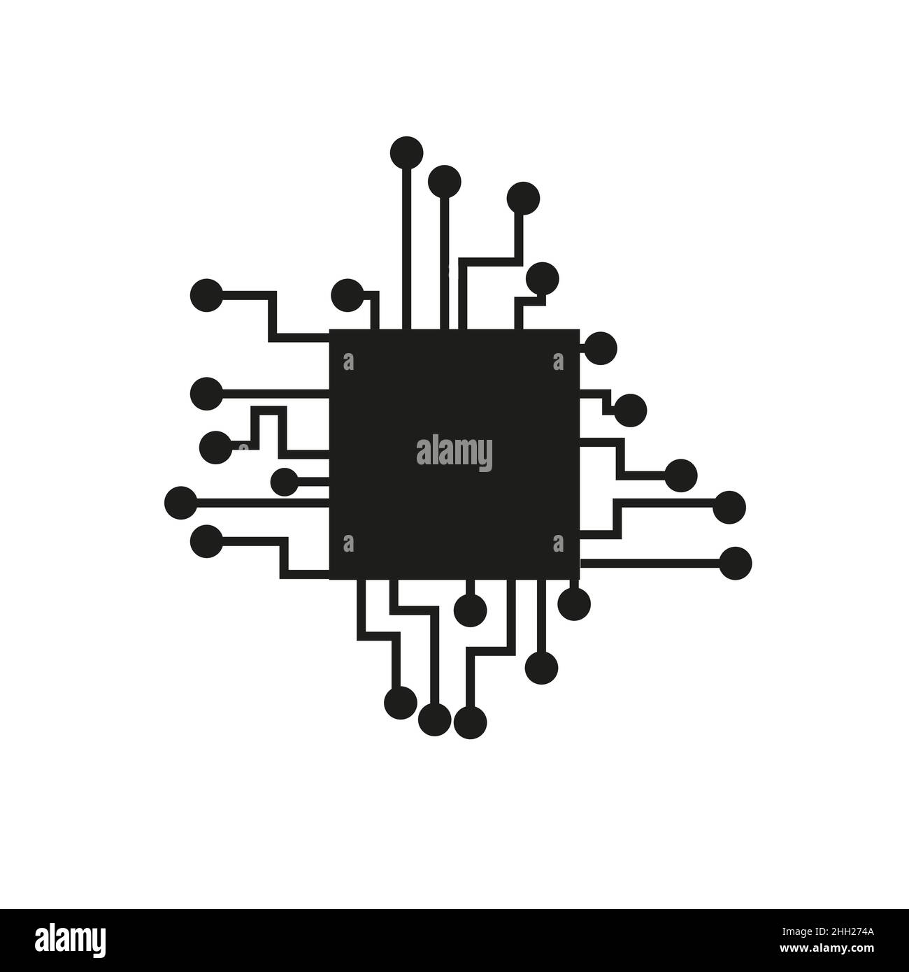 Microprocessor semiconductor silicon chip Stock Vector Images - Alamy