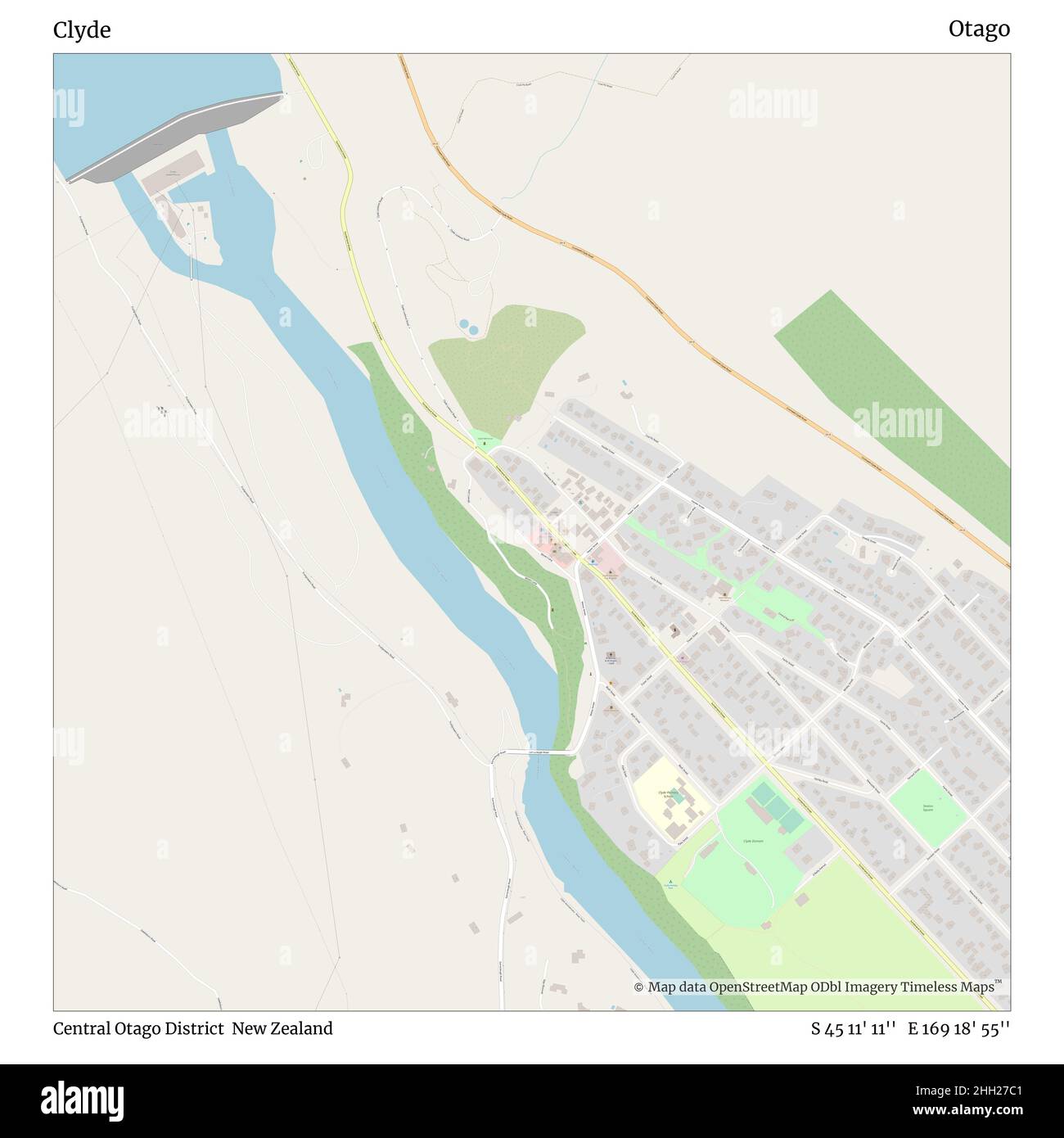 Clyde New Zealand Map Clyde New Zealand Cut Out Stock Images & Pictures - Alamy