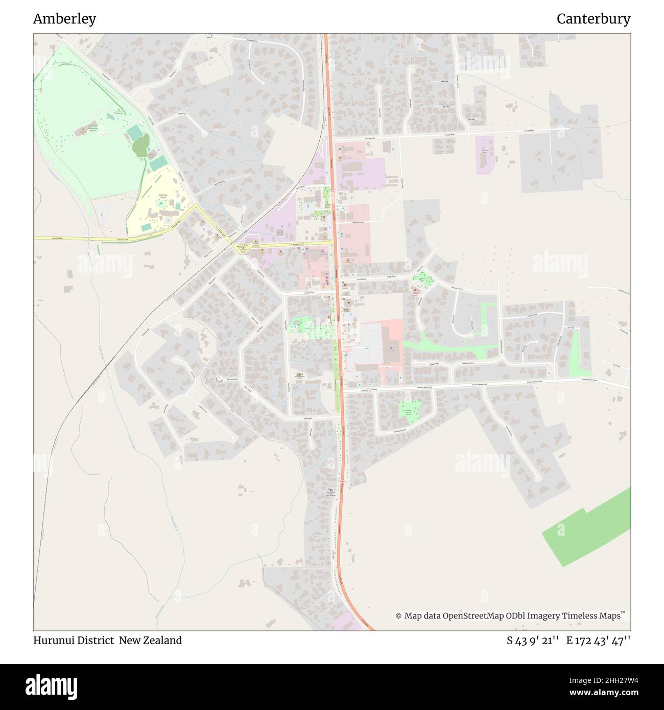 Amberley, Hurunui District, New Zealand, Canterbury, S 43 9' 21'', E