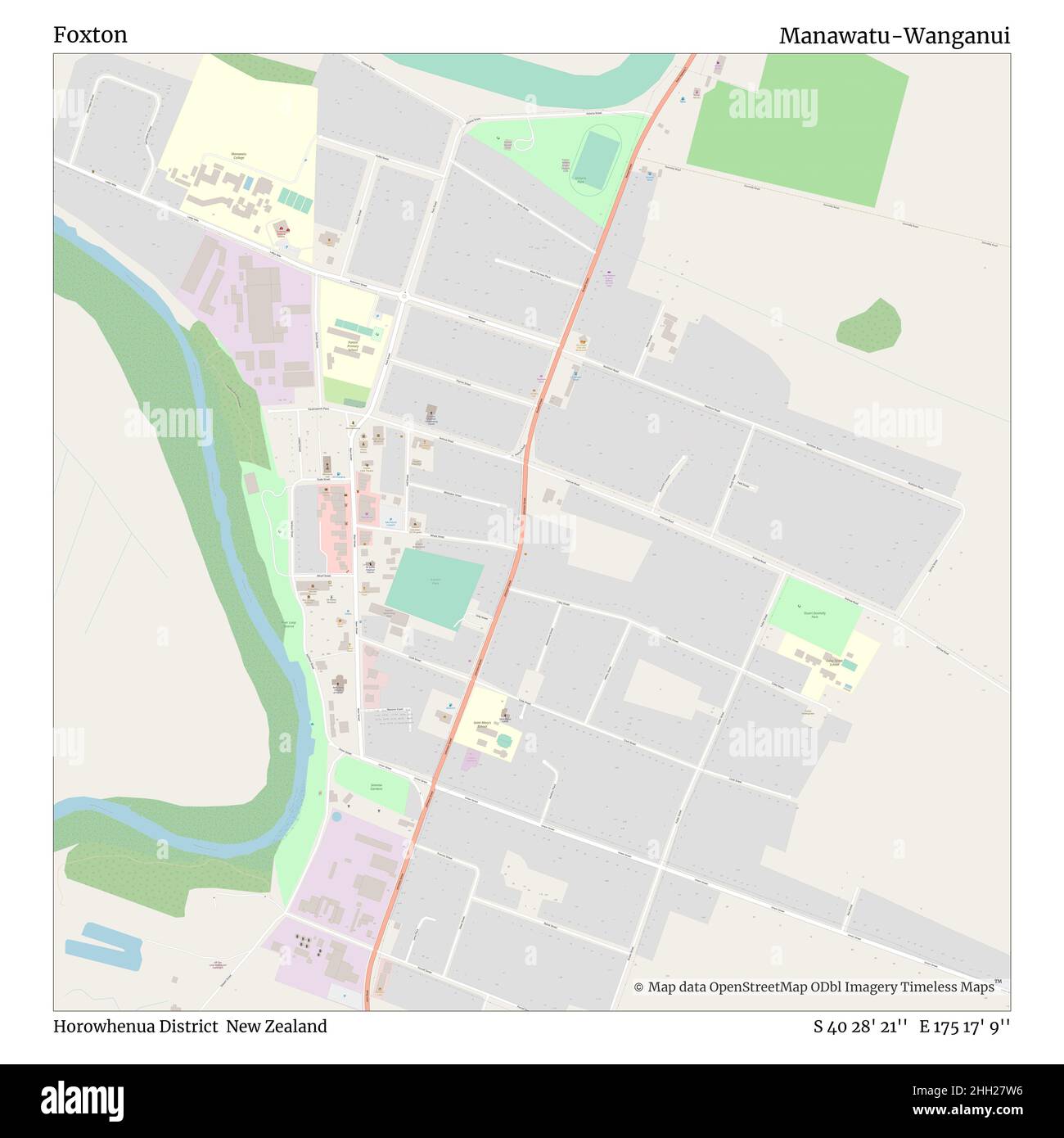 Foxton New Zealand Map Foxton Manawatu Cut Out Stock Images & Pictures - Alamy