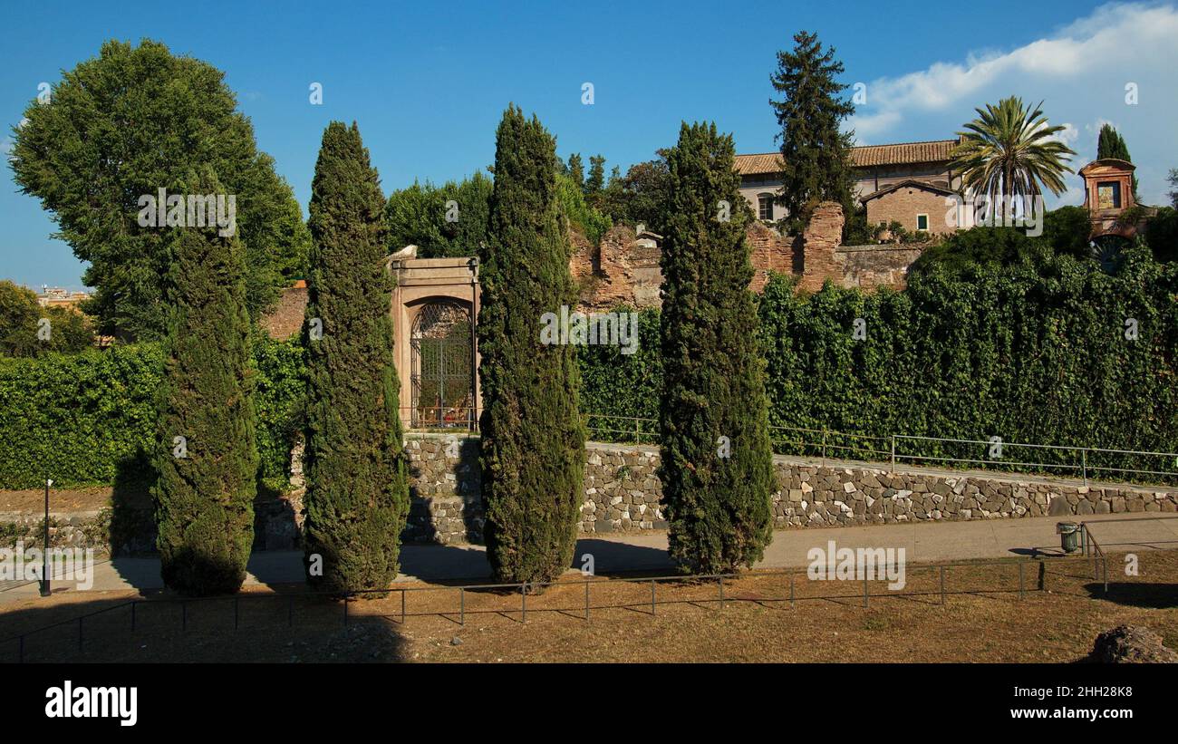 Public park Orti Farnesiani sul Palatino in Rom,Italy,Europe Stock Photo