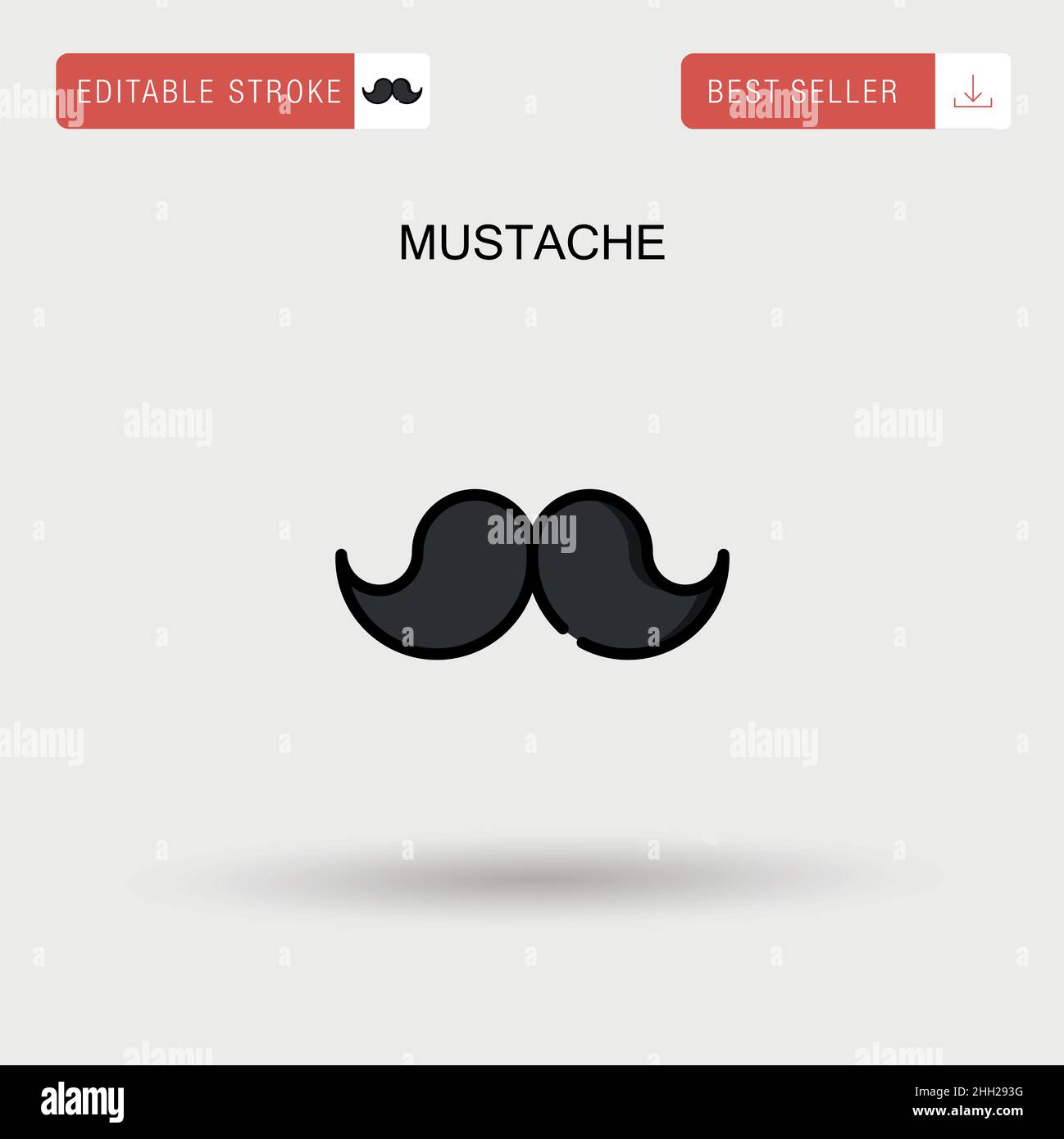 Mustache Simple vector icon. Stock Vector