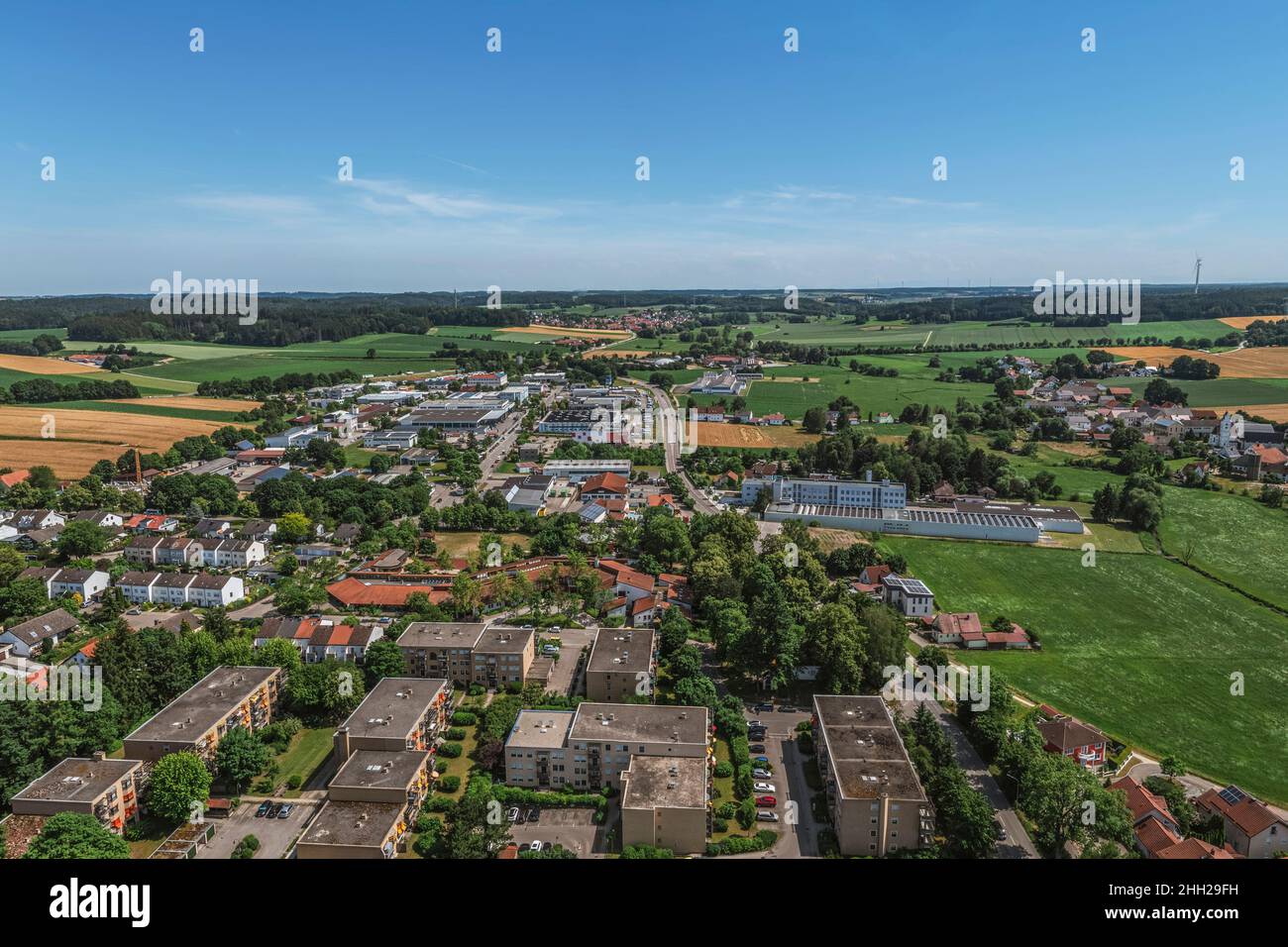 Region around Aichach from above Stock Photo