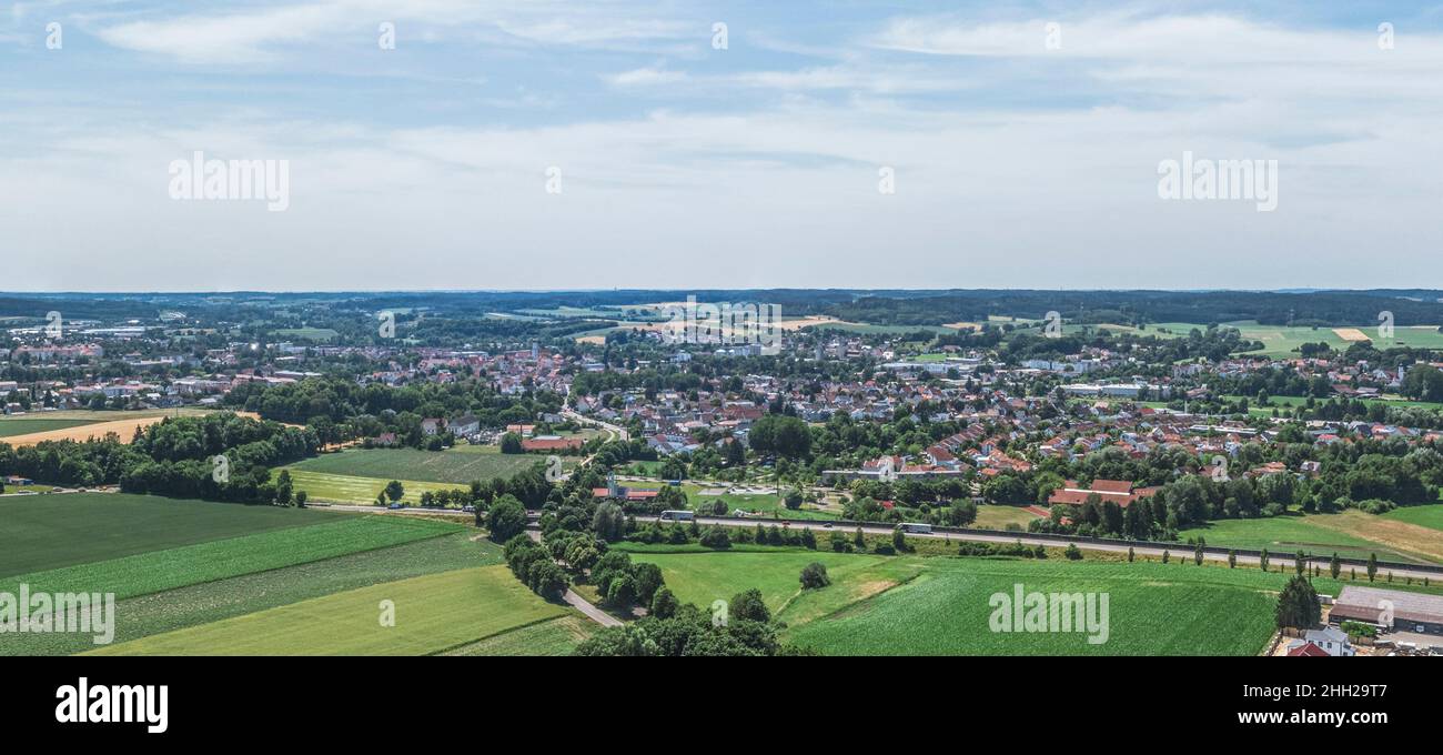 Region around Aichach from above Stock Photo
