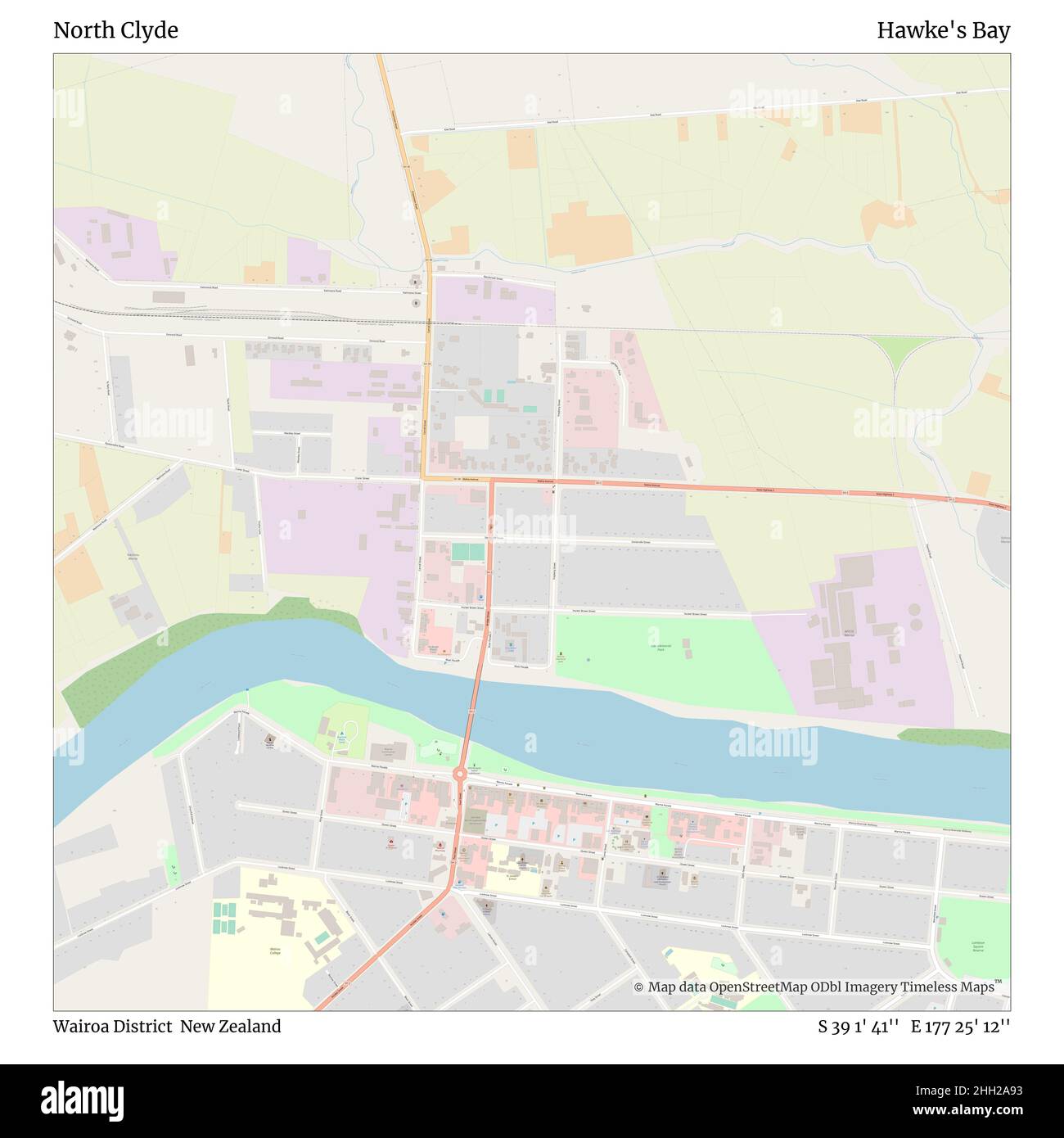 Clyde New Zealand Map Clyde New Zealand Cut Out Stock Images & Pictures - Alamy