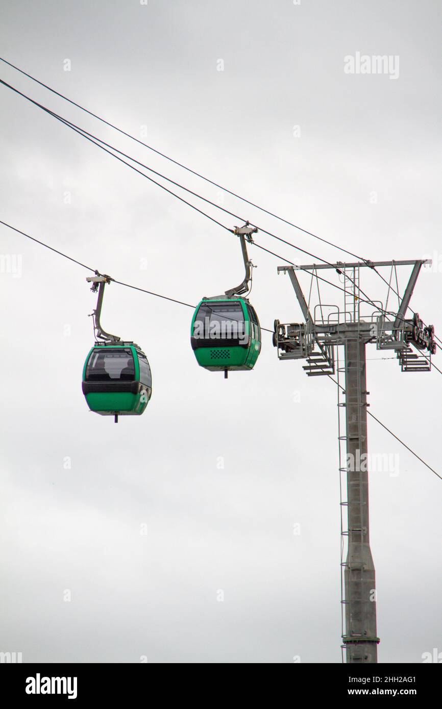 cable car in the city of appeared from the north in Sao Paulo. Stock Photo
