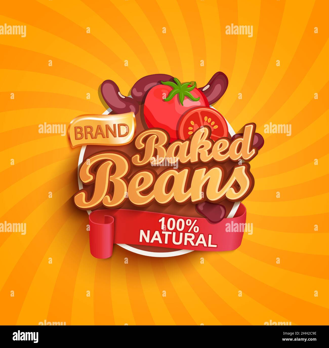 Baked beans logo, label or sticker Stock Vector Image & Art Alamy