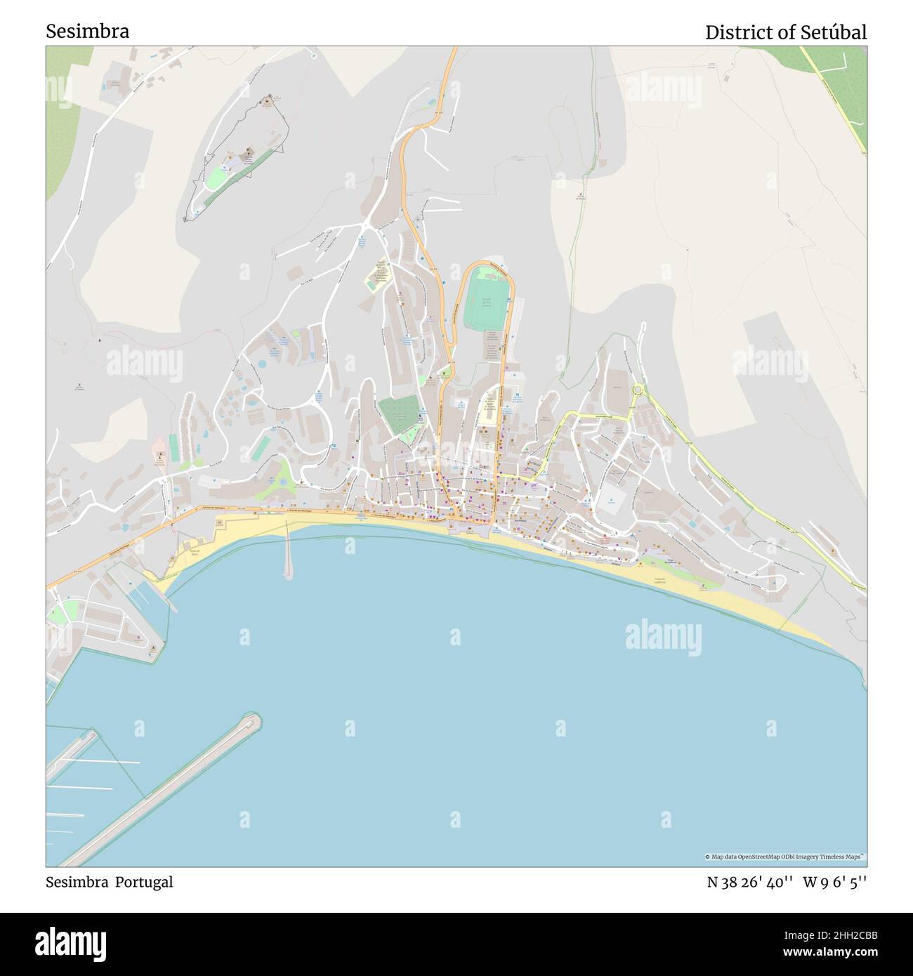 Mapa Setubal Portugal de parede