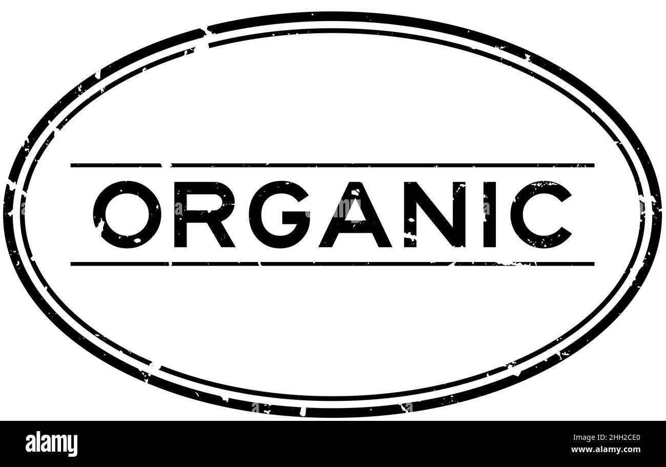 Grunge black organic word oval rubber seal stamp on white background ...
