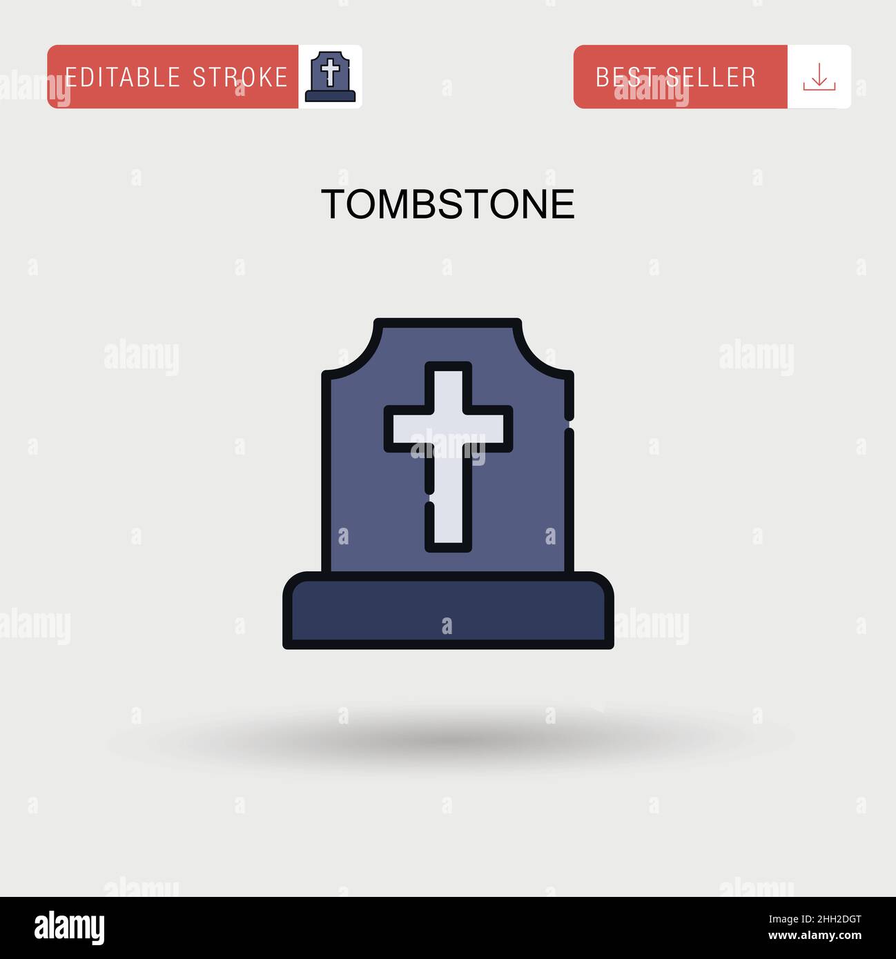 Tombstone Simple vector icon. Stock Vector