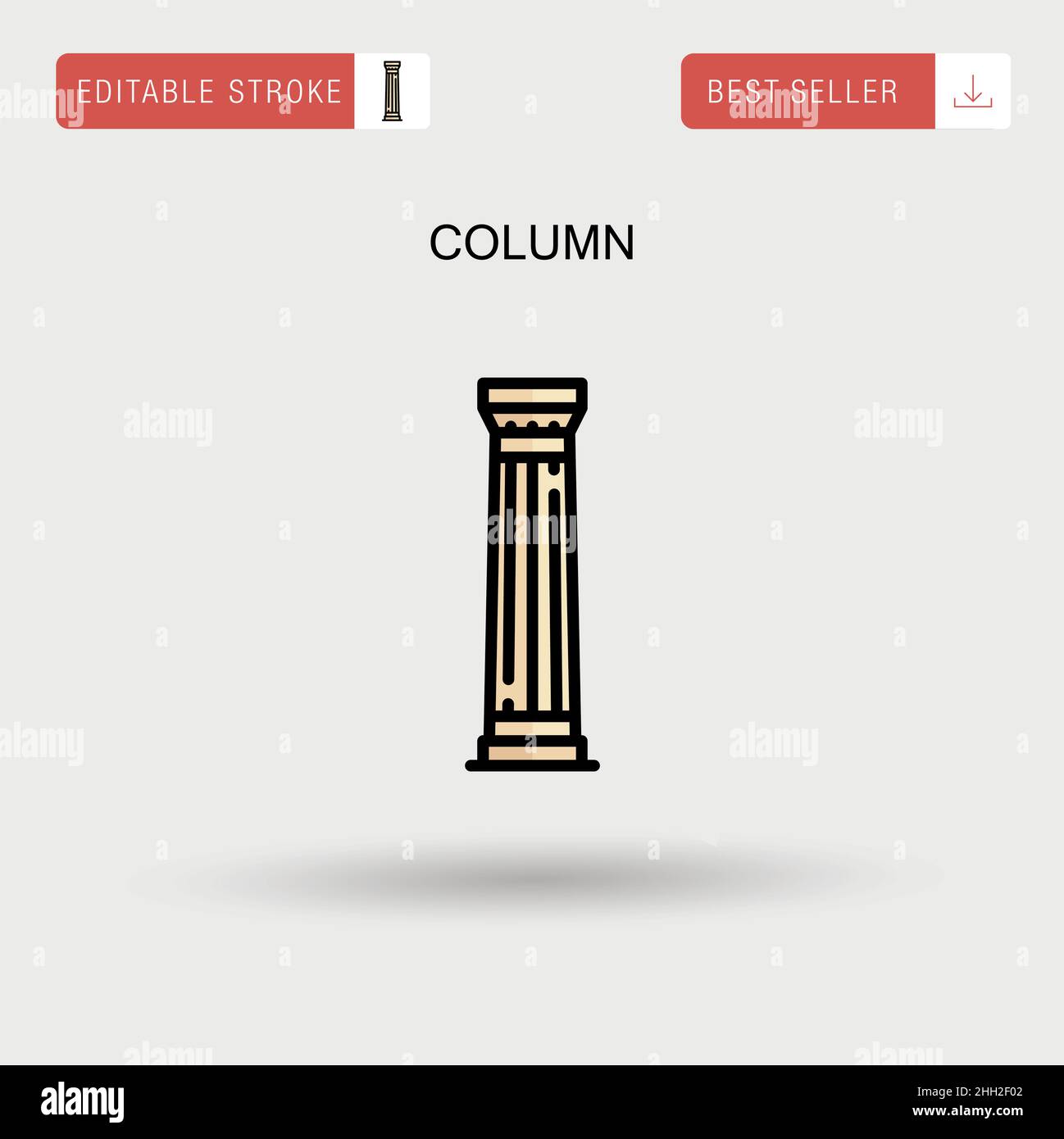 Column Simple vector icon. Stock Vector