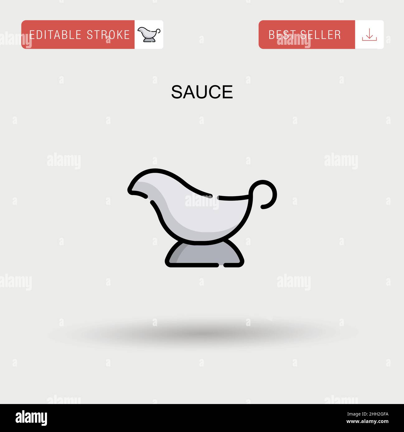 Sauce Simple vector icon. Stock Vector