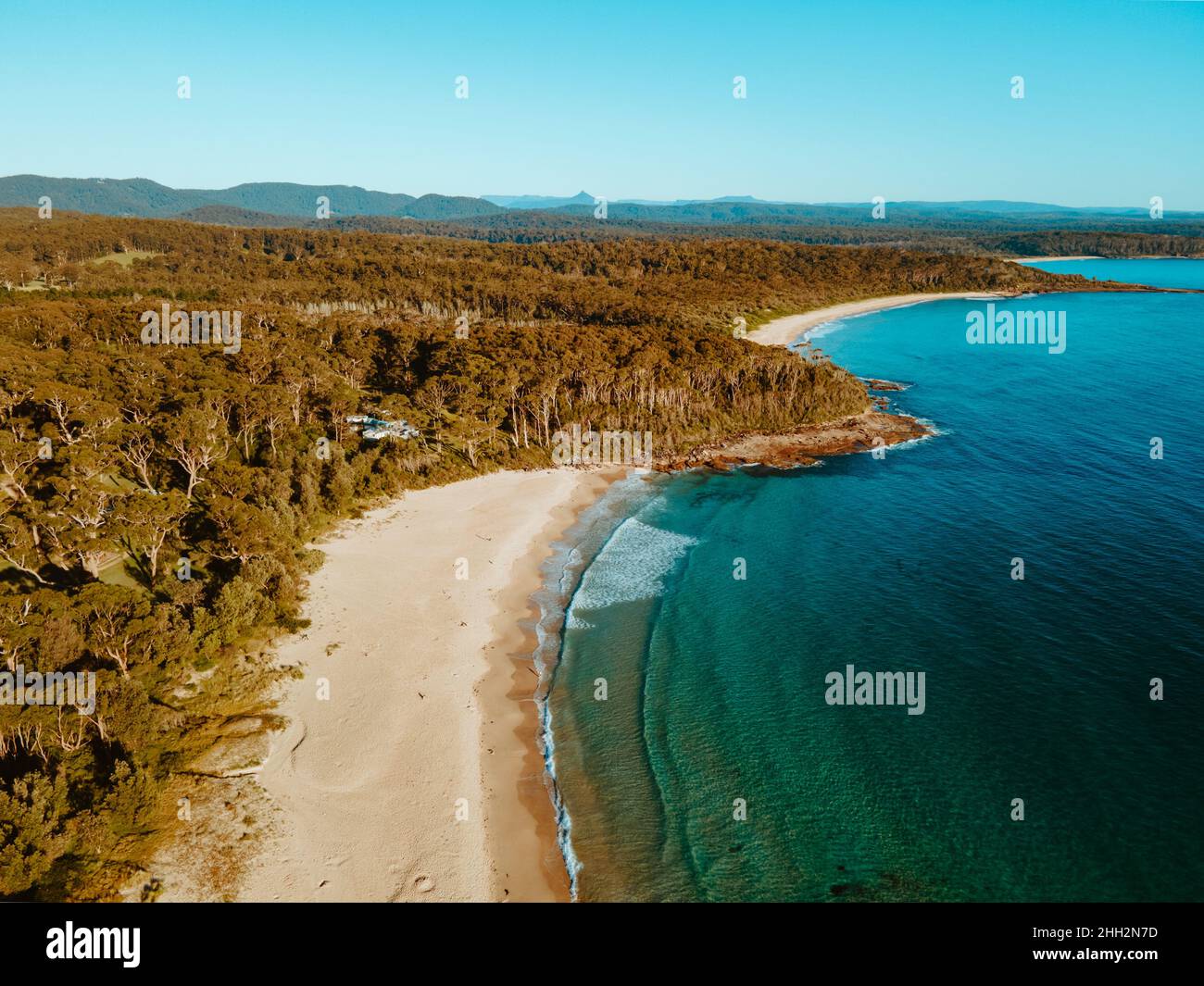 Aerial view of Bawley Point Beach, NSW, Australia Stock Photo Alamy