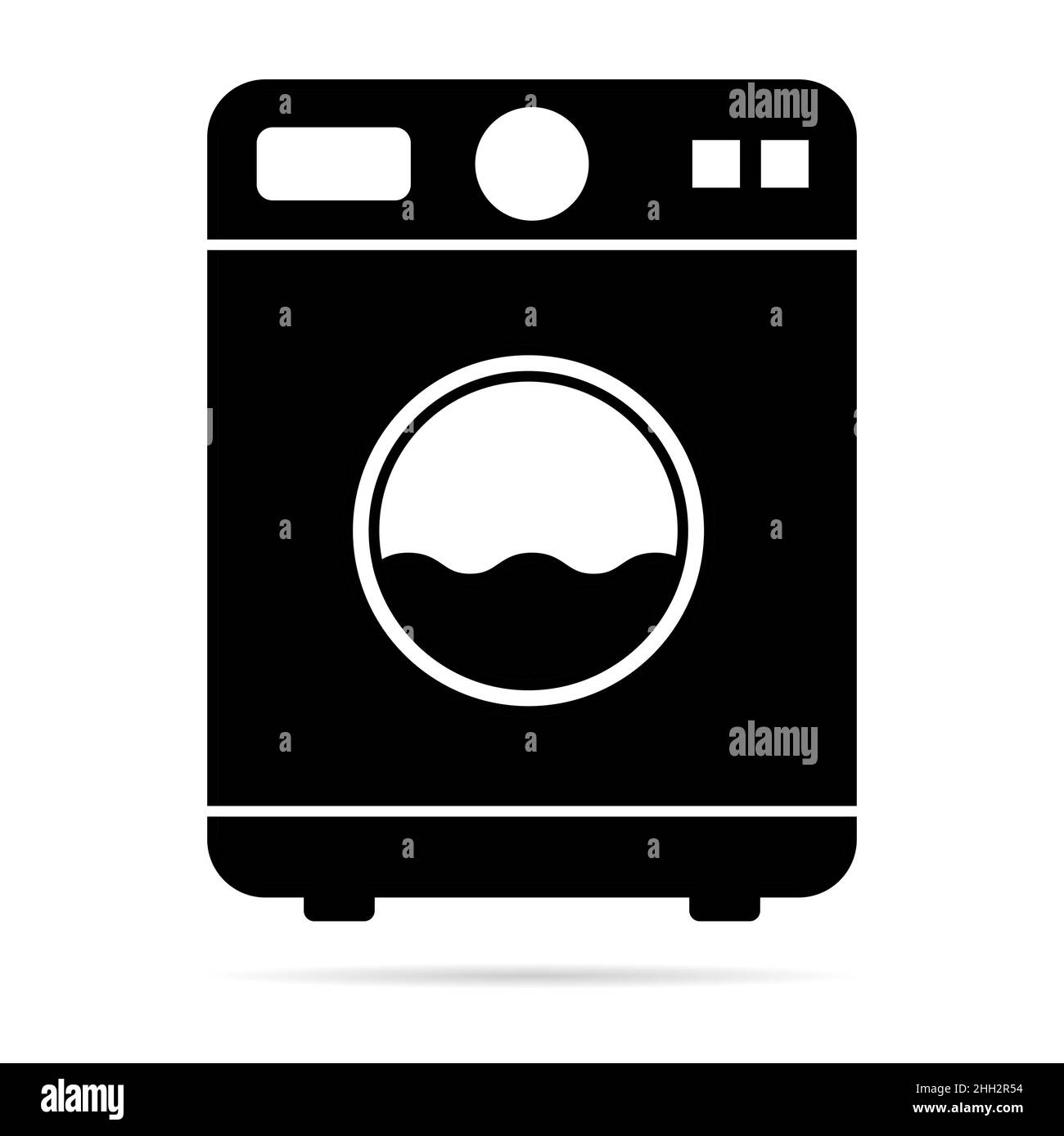Washing machine equipment with shadow, Electric washer laundry icon ...