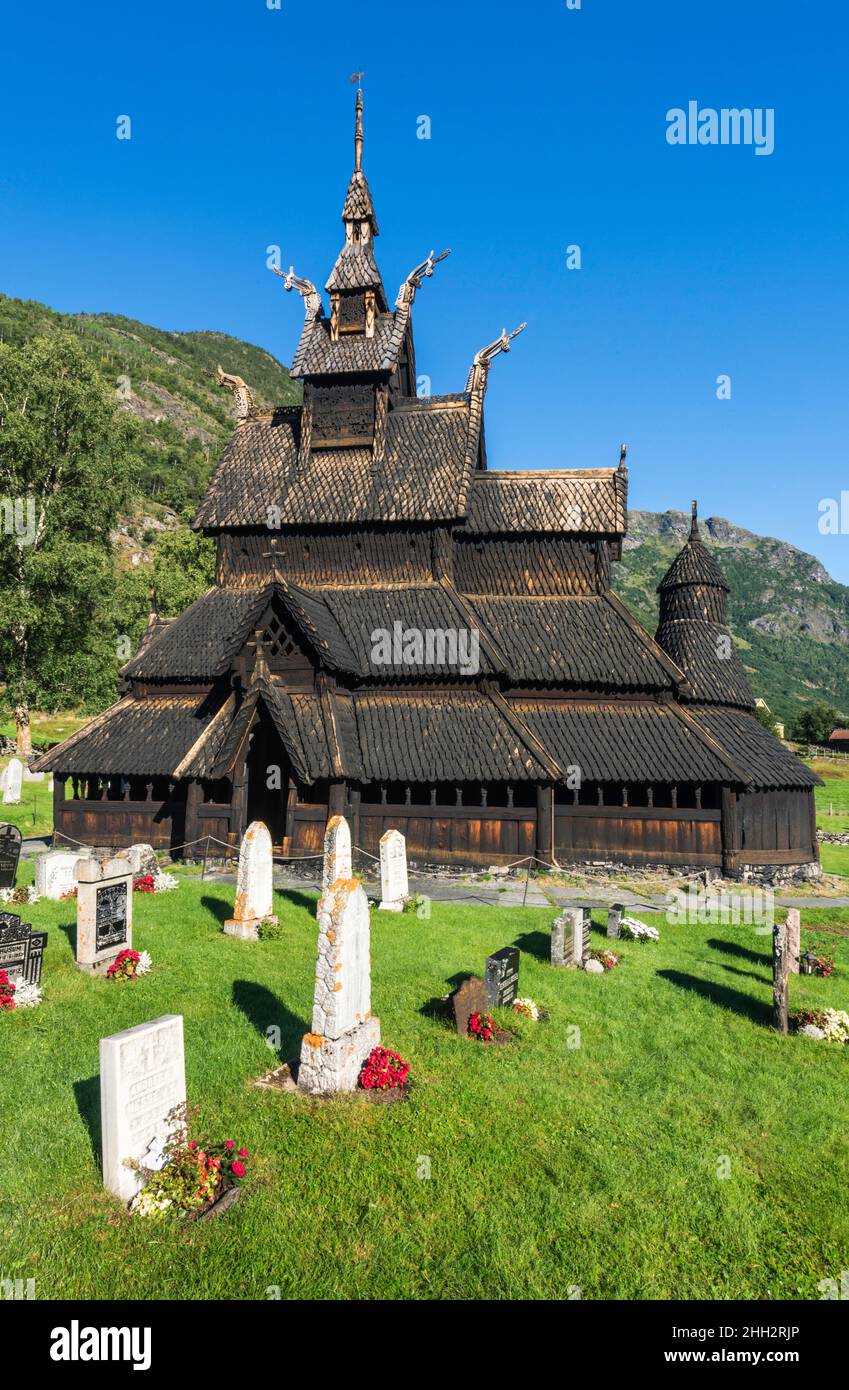 Borgund Stave Church, Laerdal, Norway Stock Photo
