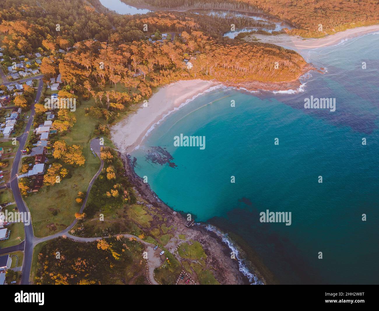 Aerial view of Bawley Point Beach, NSW, Australia Stock Photo Alamy