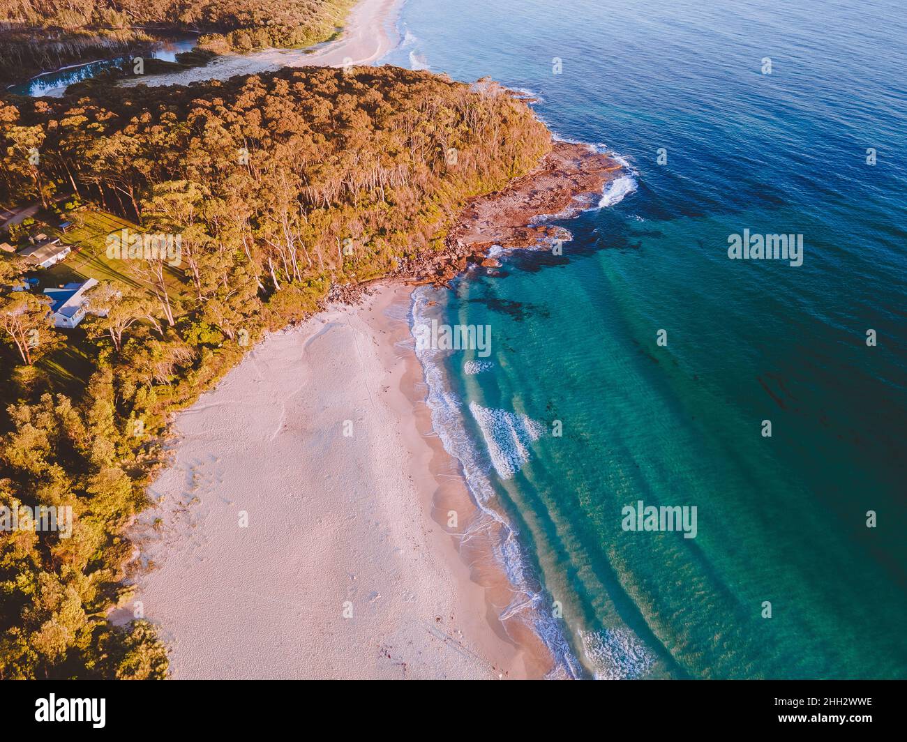 Aerial view of Bawley Point Beach, NSW, Australia Stock Photo Alamy