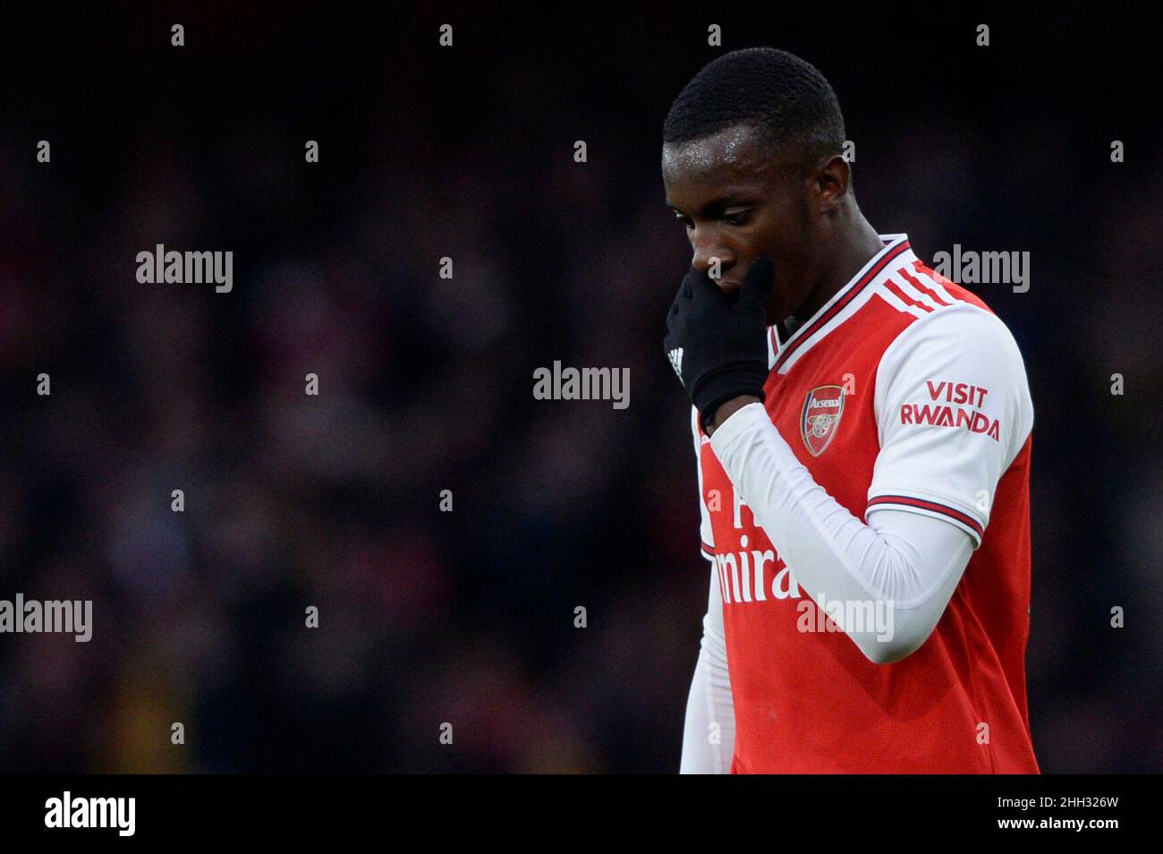 Eddie Nketiah of Arsenal in action during the Premier League match between Arsenal and Everton at the Emirates Stadium in London, UK - 16th February 2020 Stock Photo