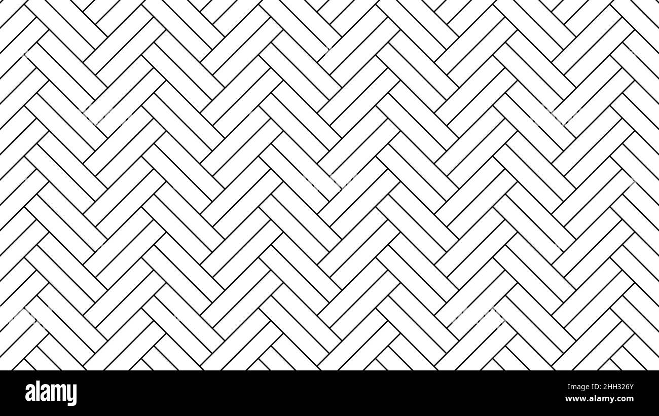 Herringbone floor. Diagonal texture. Black and white pattern. Vector illustration. Stock Vector