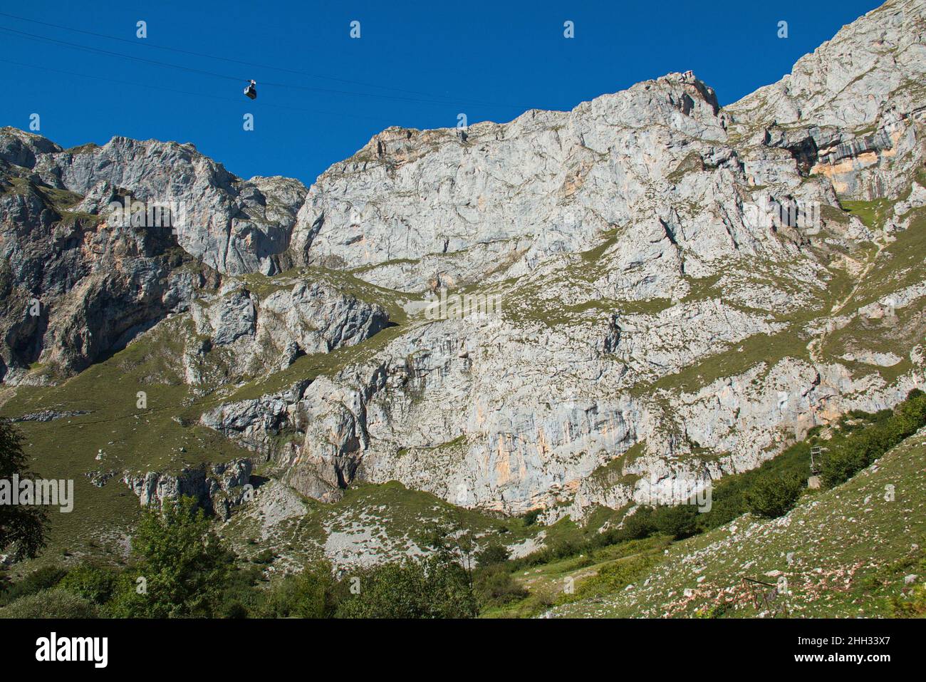 Landscape in Picos de Europa at the trail Puertos de Aliva in Cantabria