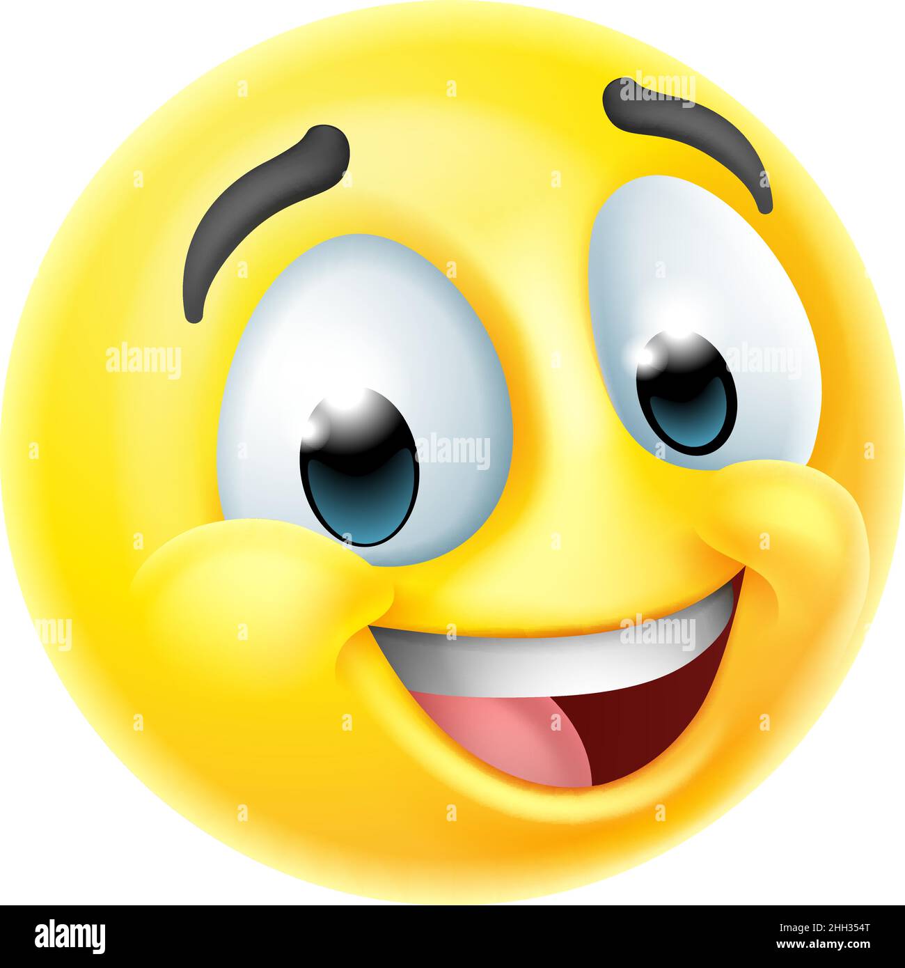 Happy Smiling Cartoon Emoji Emoticon Face Icon Stock Vector
