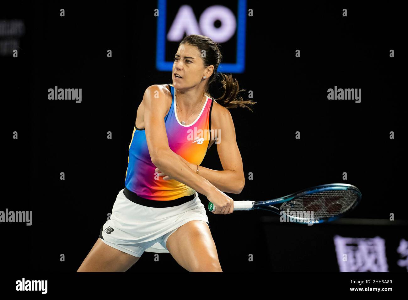 firo : 22.01.2022, tennis, Grand Slam tournament, Australian Open 2022, WTA  Grand Slam tennis tournament, Melbourne, women, women, Sorana Cirstea of  Romania in action Our terms and conditions apply, can be viewed