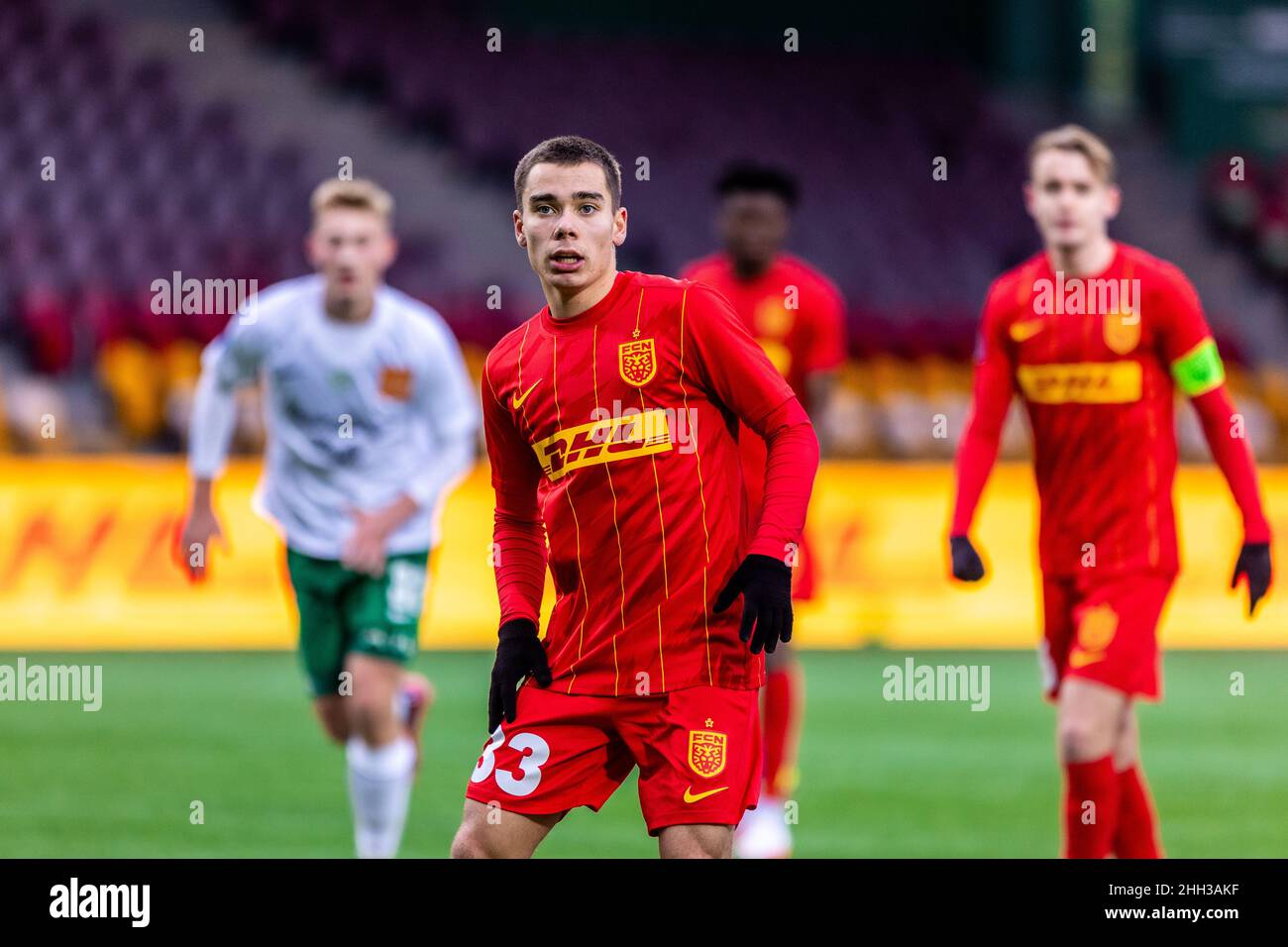Farum, Denmark. 22nd Jan, 2022. Leo Walta (33) of FC Nordsjaelland seen during a test match between FC Nordsjaelland and Viborg FF at Right to Dream Park in Farum. (Photo Credit: Gonzales Photo/Alamy Live News Stock Photo