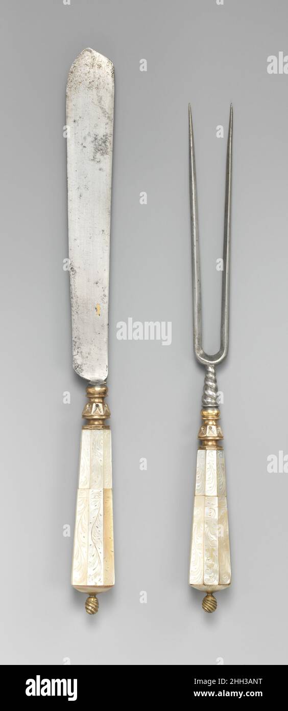 Carving knife and fork 17th century French. Carving knife and fork. French. 17th century. Steel