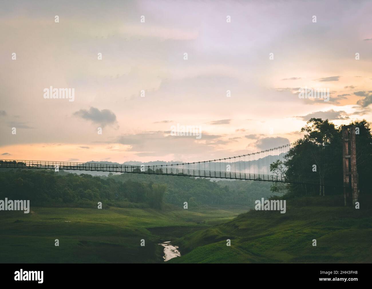 Hanging bridge wallpaper Stock Photo - Alamy