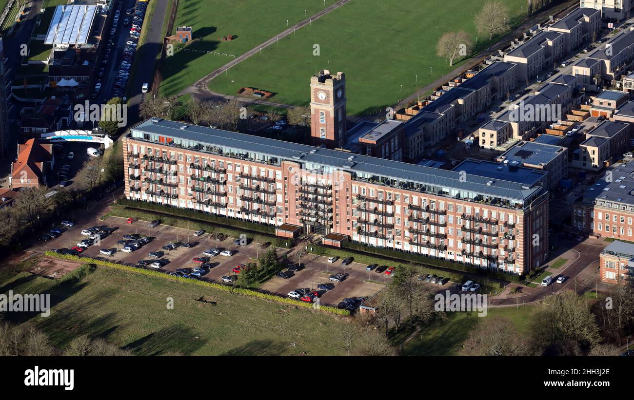 aerial view of The Residence, an apartment building developed from the