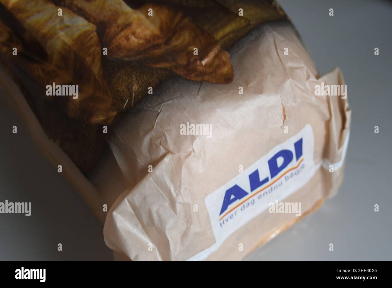 Copenhagen/Denmark./23 January 2022/    German Aldi grocery storeis openss on Christms day in Kastrup on Amagare in danish capital Ka<strup Copenahgen  Denamrk, (Photo.Francis Dean /Dean Pictures) Stock Photo