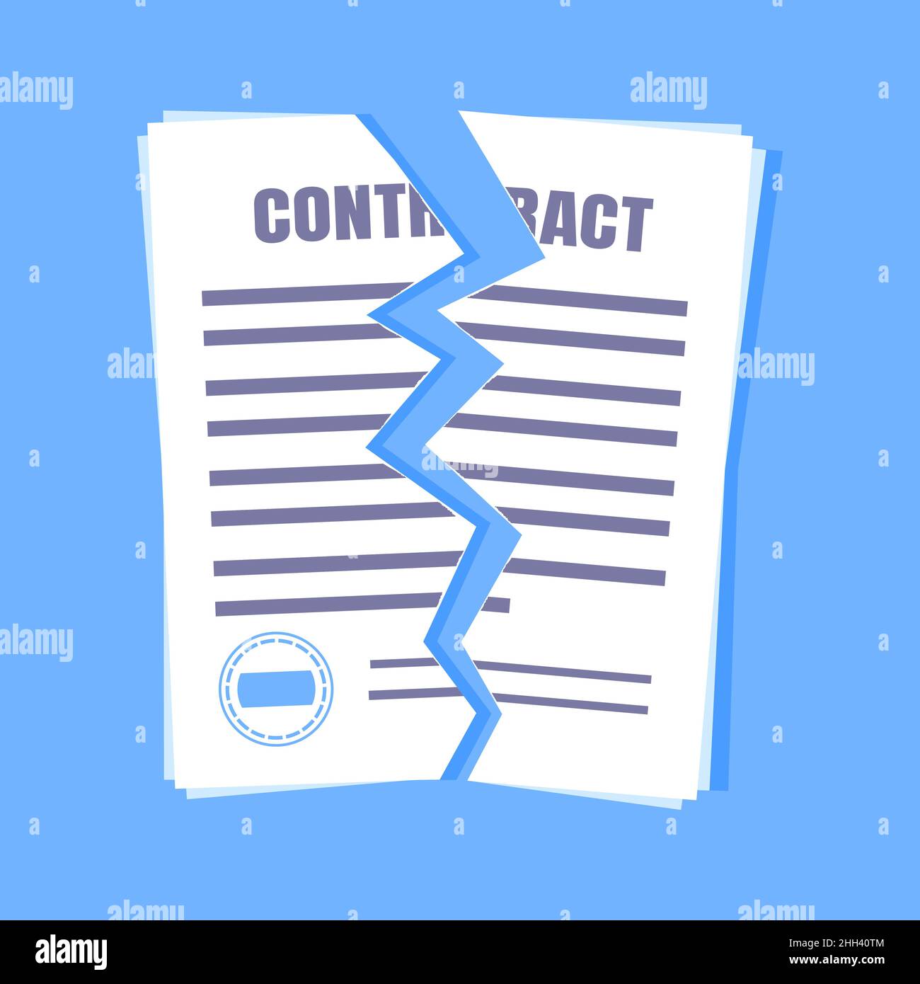 Contract cancellation business concept. Stock Vector