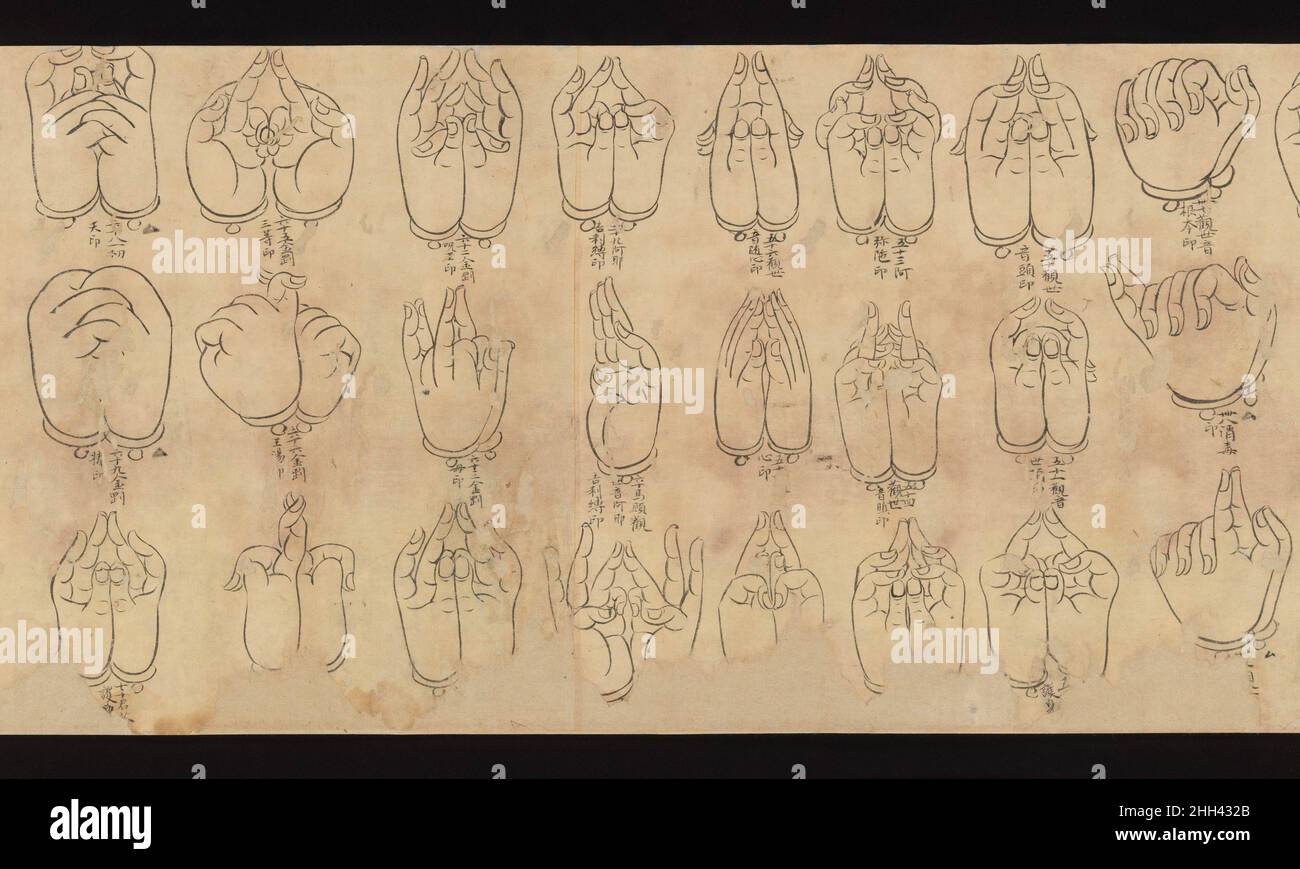 Scroll of Mudras 11th12th century Japan This handscroll depicts hand