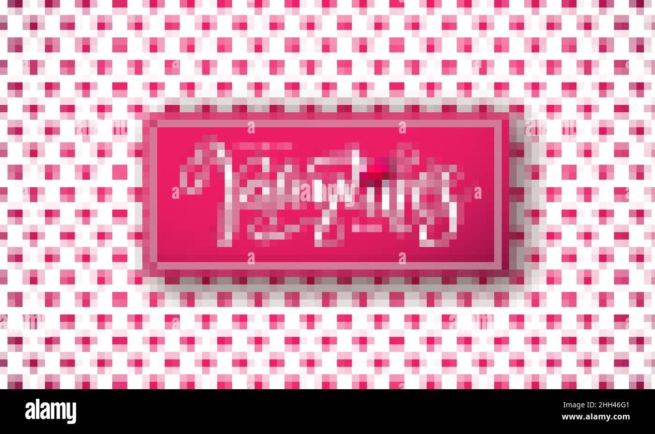 Happy Valentines Day Design with Typography Letter on Red Heart Pattern ...