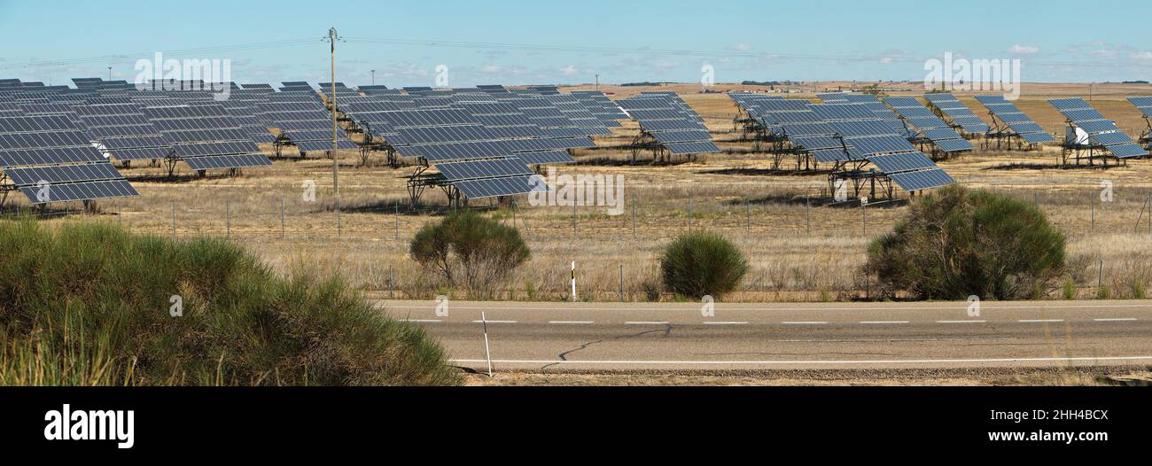 Solar power plant in province Zamora,Castile and León,Spain,Europe ...