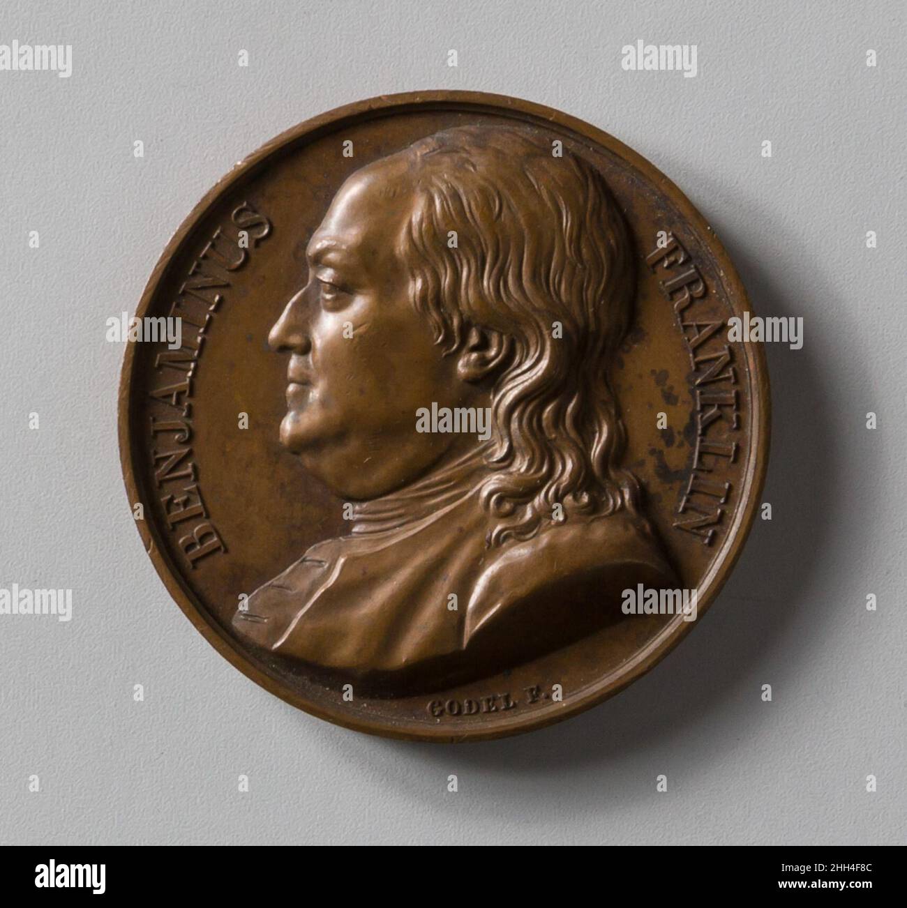 Medallion 1819 Godel & Co. Fine Art. Medallion. 1819. Bronze. Made in France Stock Photo
