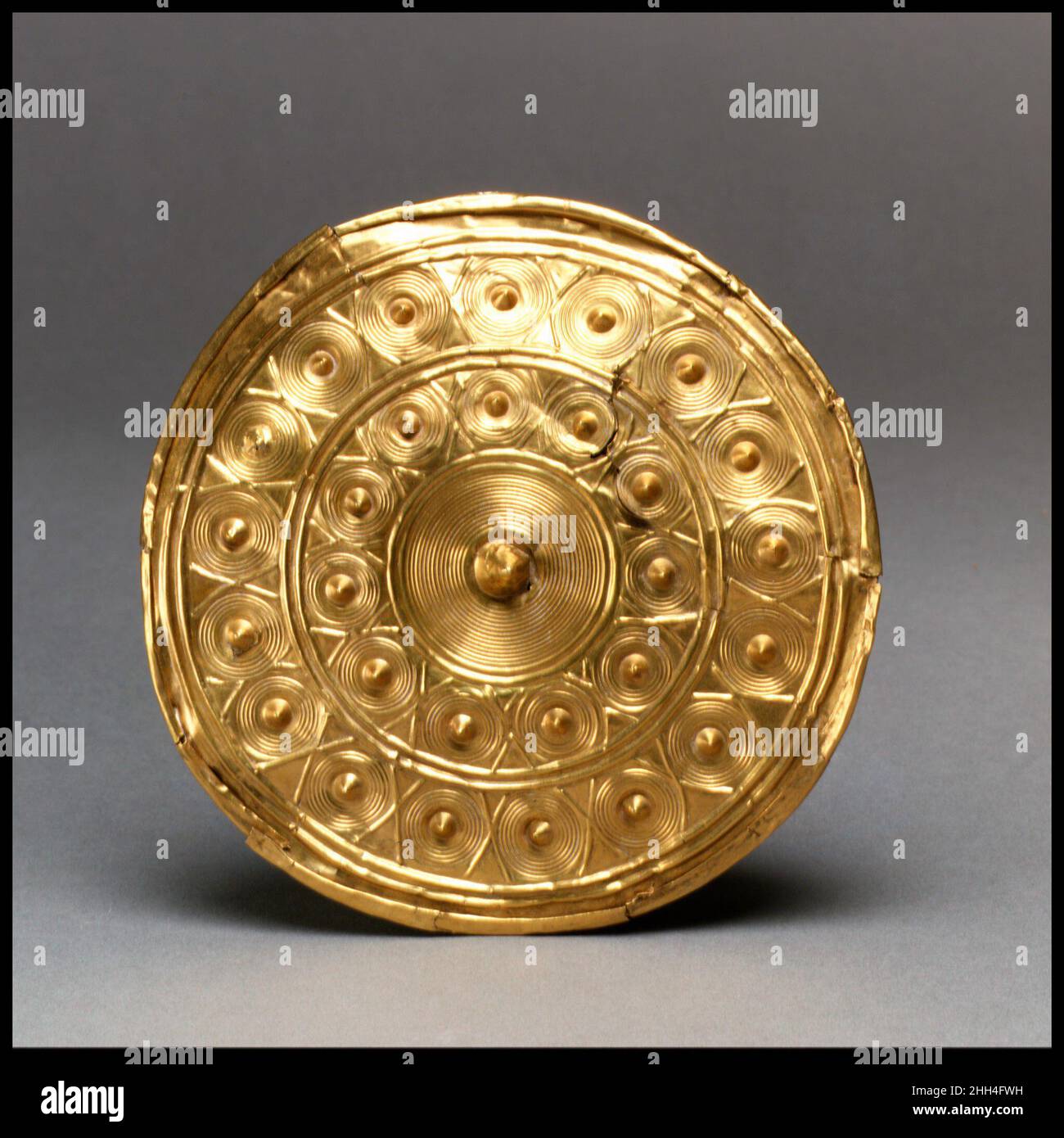 Disk from a Reel ca. 800 B.C. Irish Ireland experienced a period of  resurgence in the production of goldwork during the late Bronze Age.  Numerous objects noteworthy for their gold content, innovative