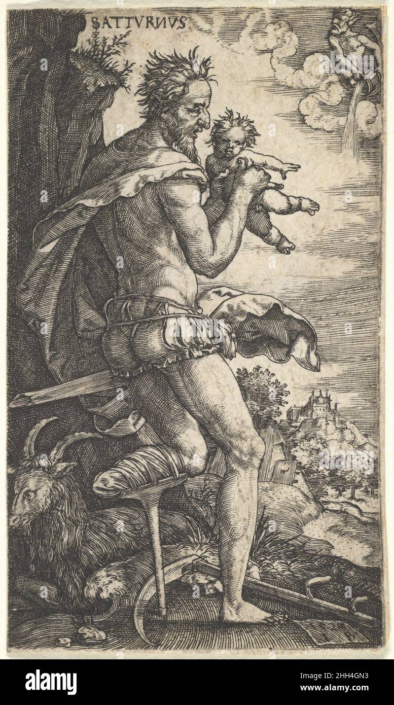 Saturn from The Gods Who Preside Over the Planets 1525 Master I.B. German. Saturn from The Gods Who Preside Over the Planets  399695 Stock Photo