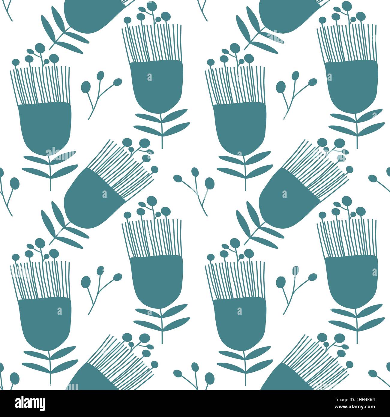Seamless pattern trend ethnic flower on white background Stock Photo ...