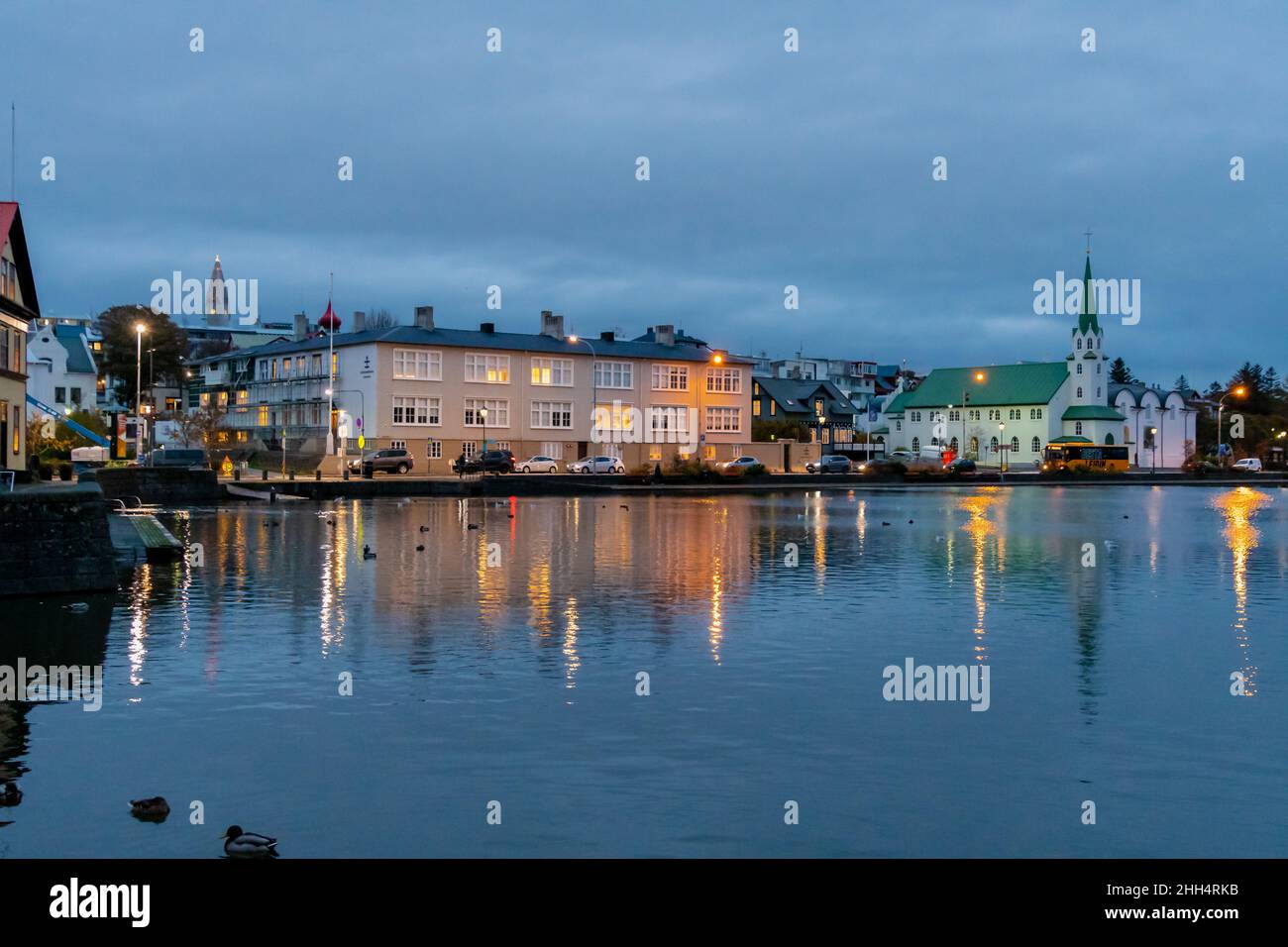 Reykjavik, the Icelandic capital early in the morning Stock Photo