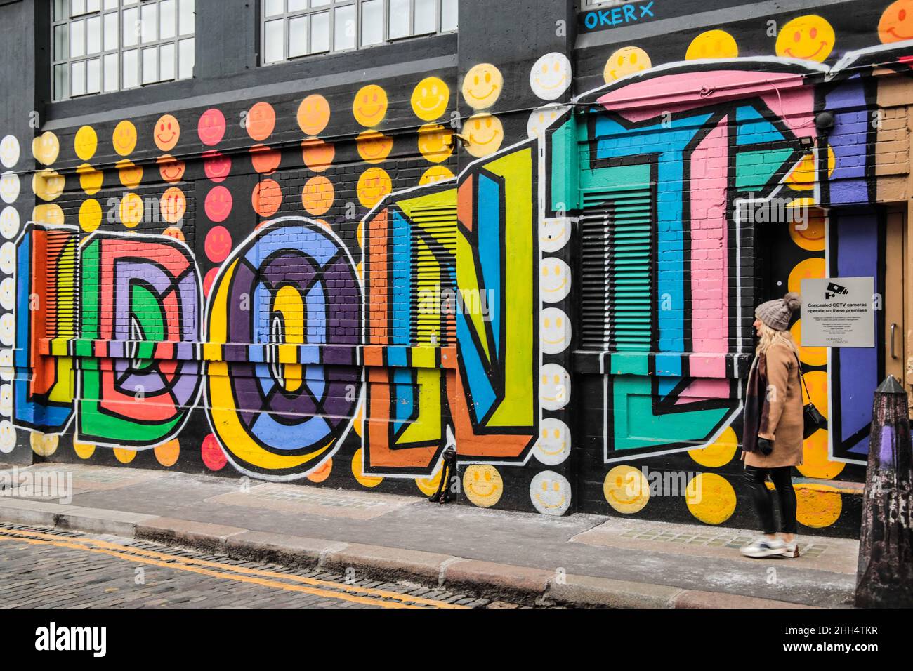 London, UK. 23rd Jan, 2022. Interactive street art in Shoreditch
