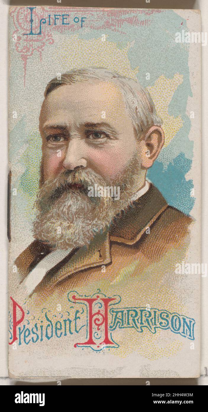 Life of President Benjamin Harrison, from the Histories of Poor Boys and Famous People series of booklets (N79) for Duke brand cigarettes 1888 Issued by W. Duke, Sons & Co. American Miniature booklets from the 'Histories of Poor Boys and Other Famous People' series (N79), issued in a set of 50 booklets in 1888 to promote W. Duke Sons & Co. brand cigarettes. Each booklet consists of 16 pages with covers and includes the rags to riches biography of a famous figure.. Life of President Benjamin Harrison, from the Histories of Poor Boys and Famous People series of booklets (N79) for Duke brand ciga Stock Photo