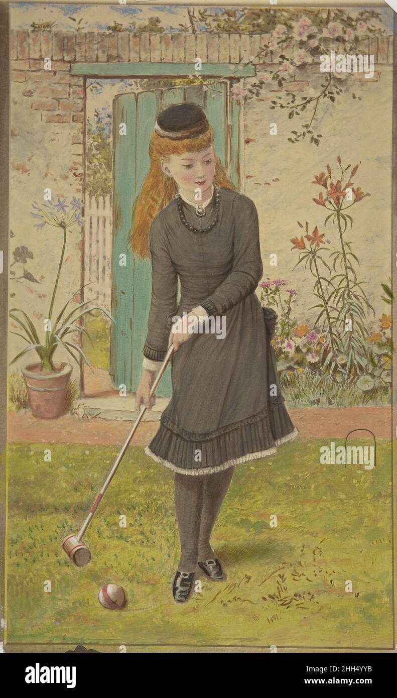 Girl Playing Croquet 190435 William Stephen Coleman British. Girl