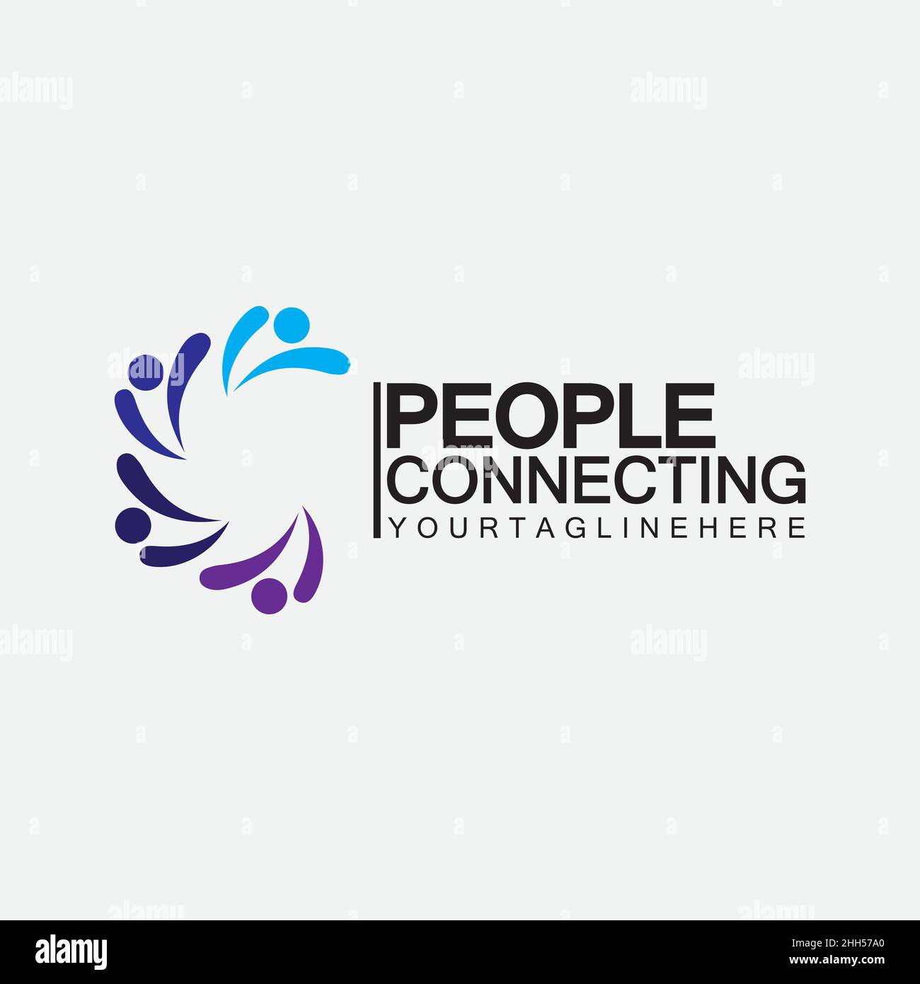 Abstract Initial Letter C Connecting People Logo Vector  Design Template Stock Vector