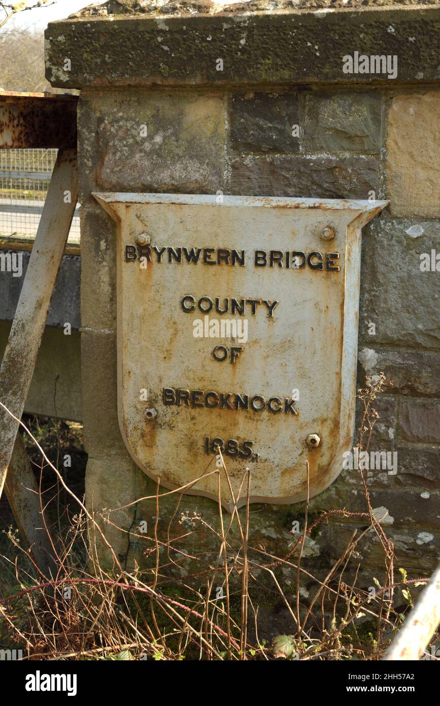 Brynwern Bridge Plaque Stock Photo