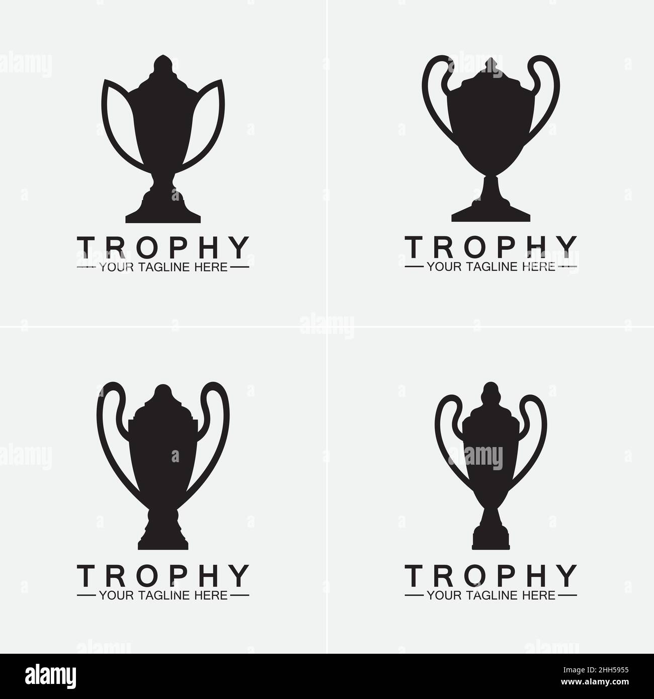 Trophy vector logo icon.champions trophy logo icon for winner award