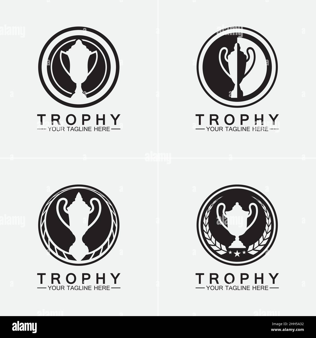 Trophy vector logo icon.champions trophy logo icon for winner award